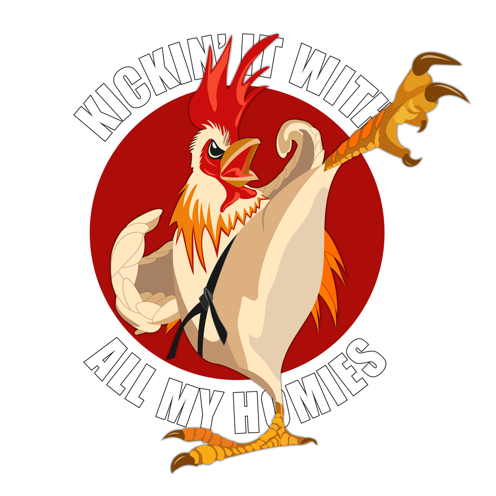 Kung Fu Rooster DTF Design