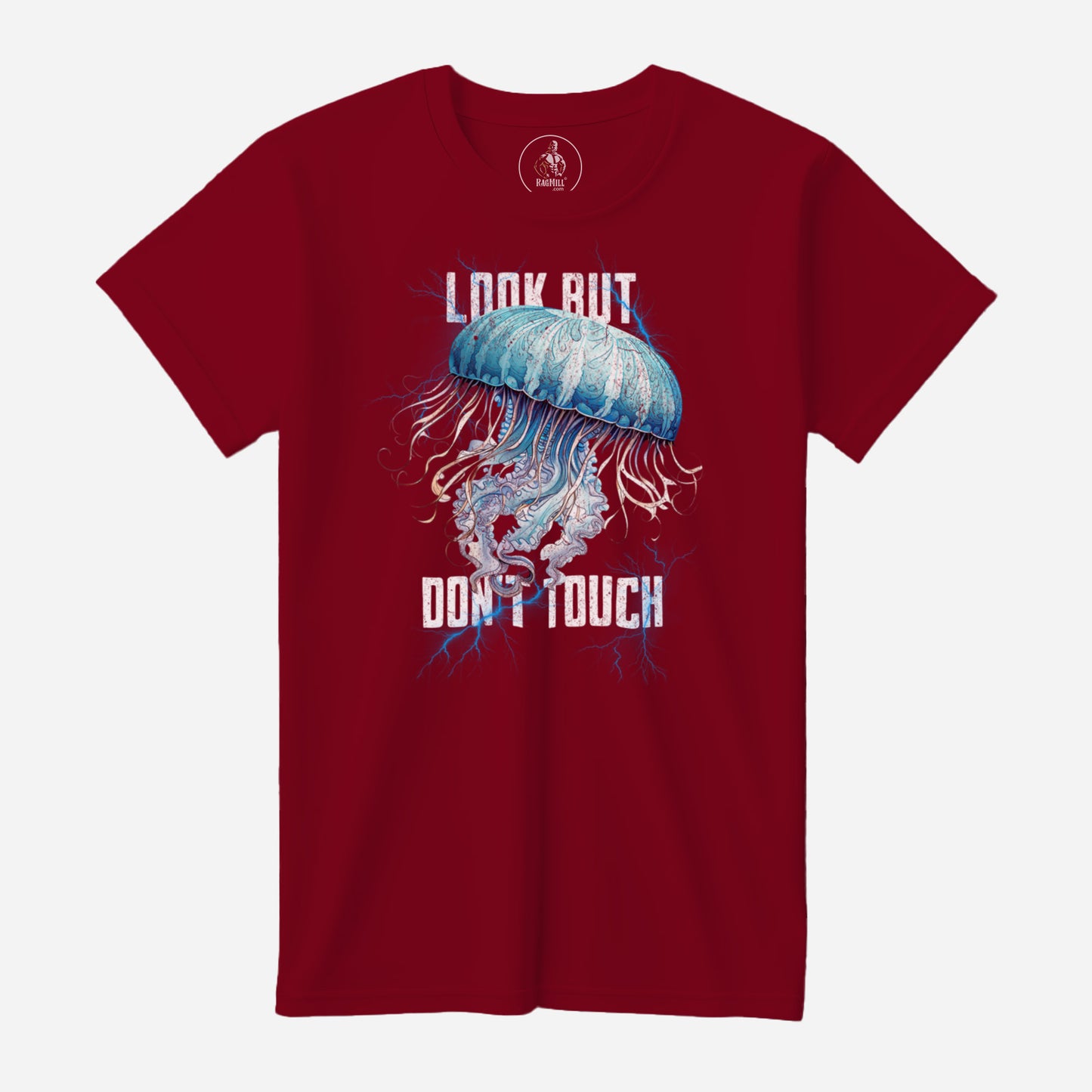 Look But Don't Touch Canvas Red Bella+Canvas T-Shirt