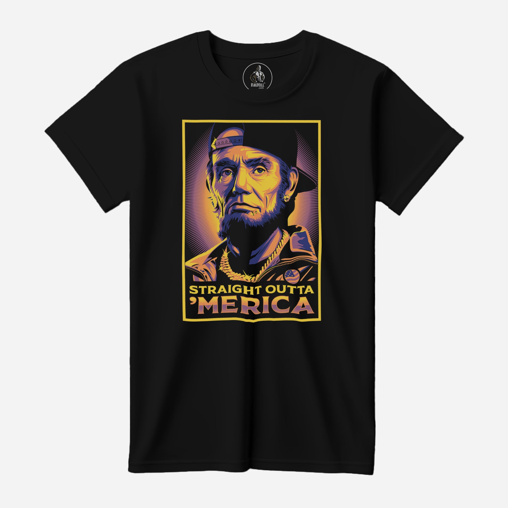 Merica Black Port & Company T-Shirt 