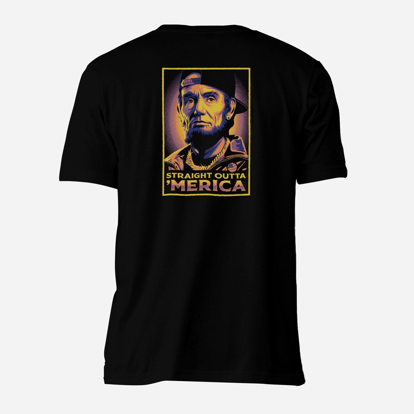 Merica Black Port & Company T-Shirt (Back)