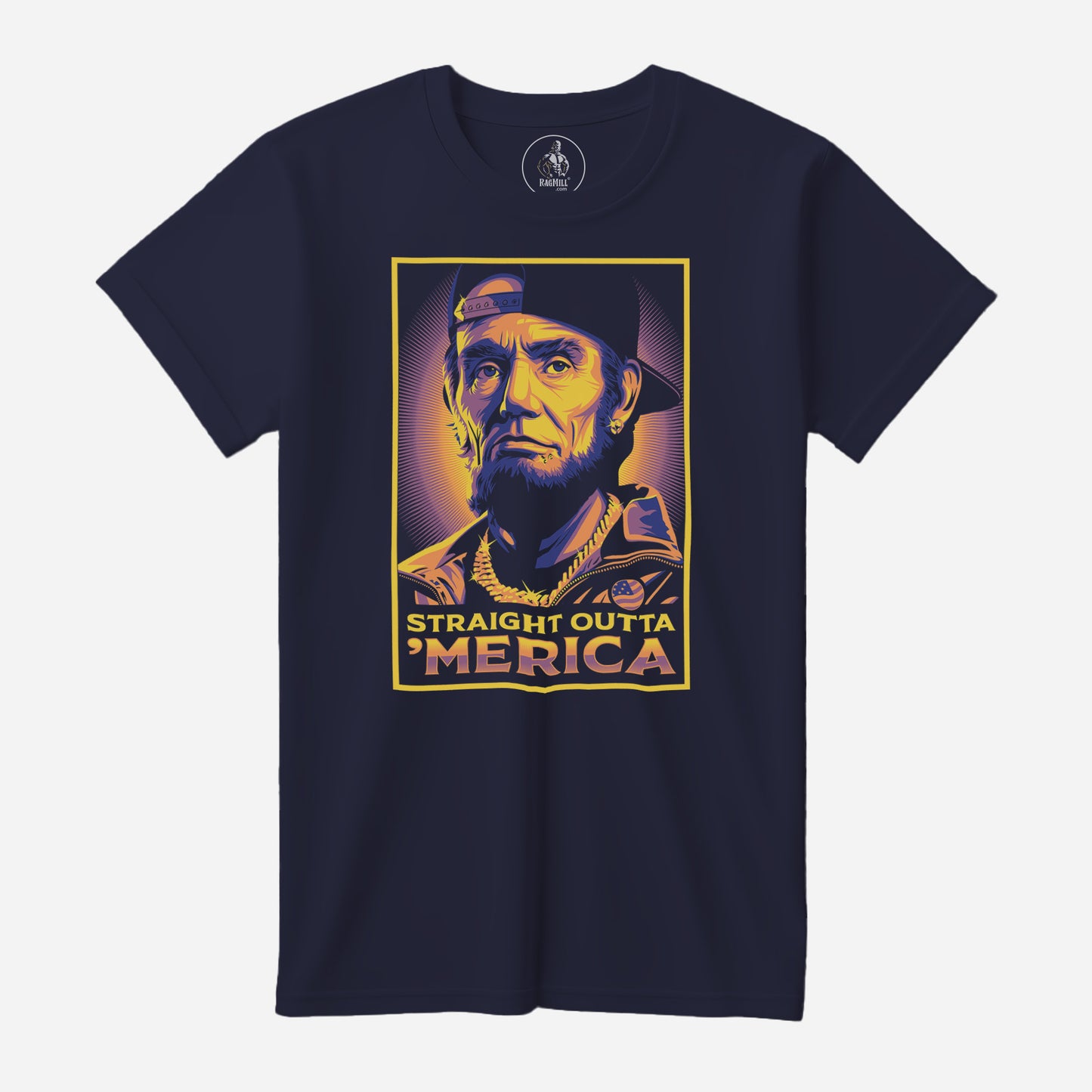 Merica True Navy Port & Company T-Shirt