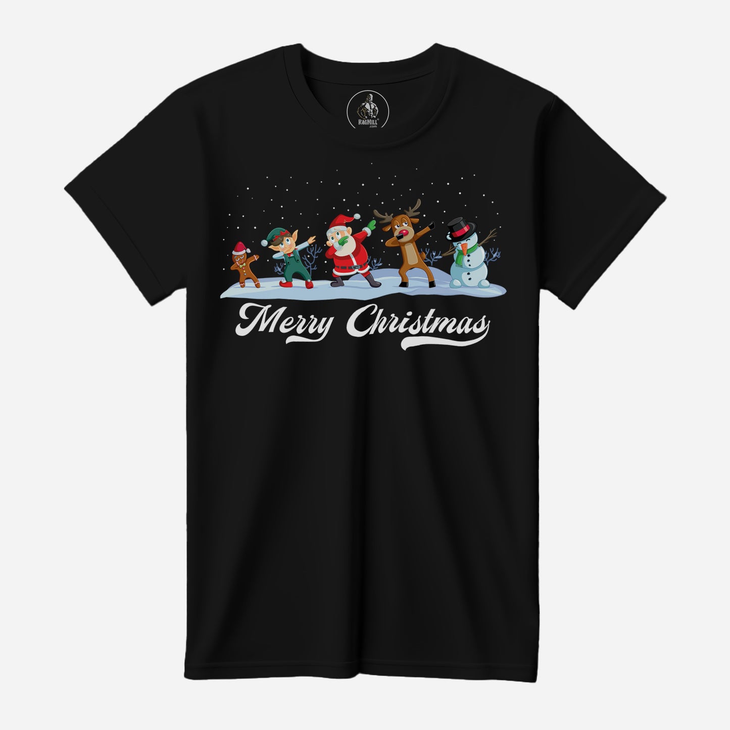 Merry Christmas Black Bella+Canvas T-Shirt