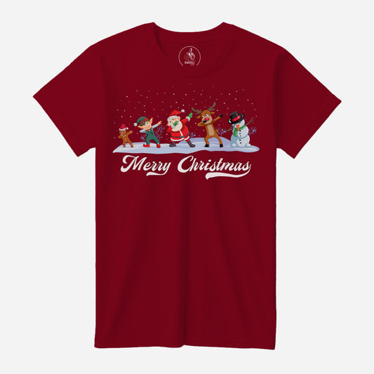 Merry Christmas Canvas Red Bella+Canvas T-Shirt