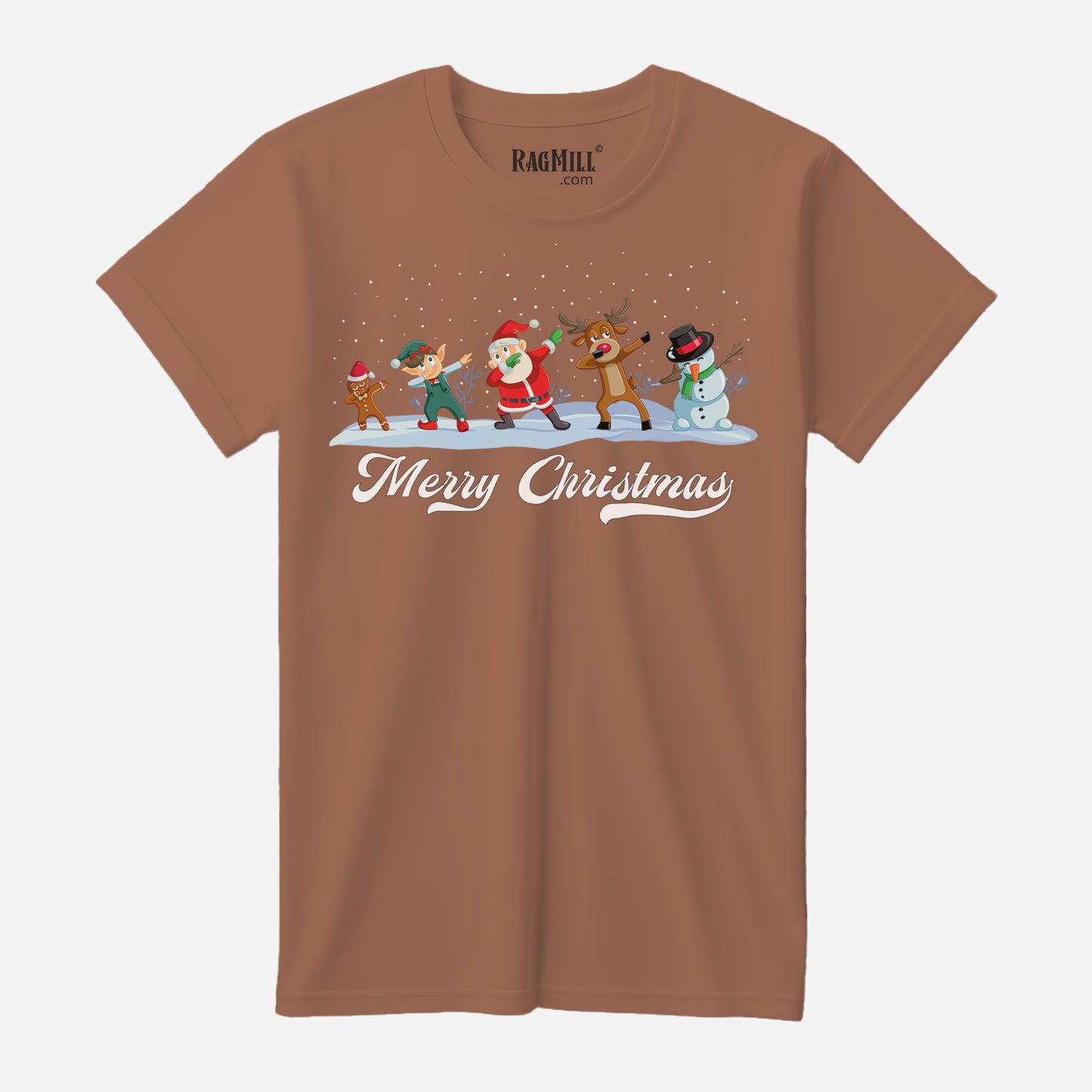 Merry Christmas Chestnut Bella+Canvas T-Shirt