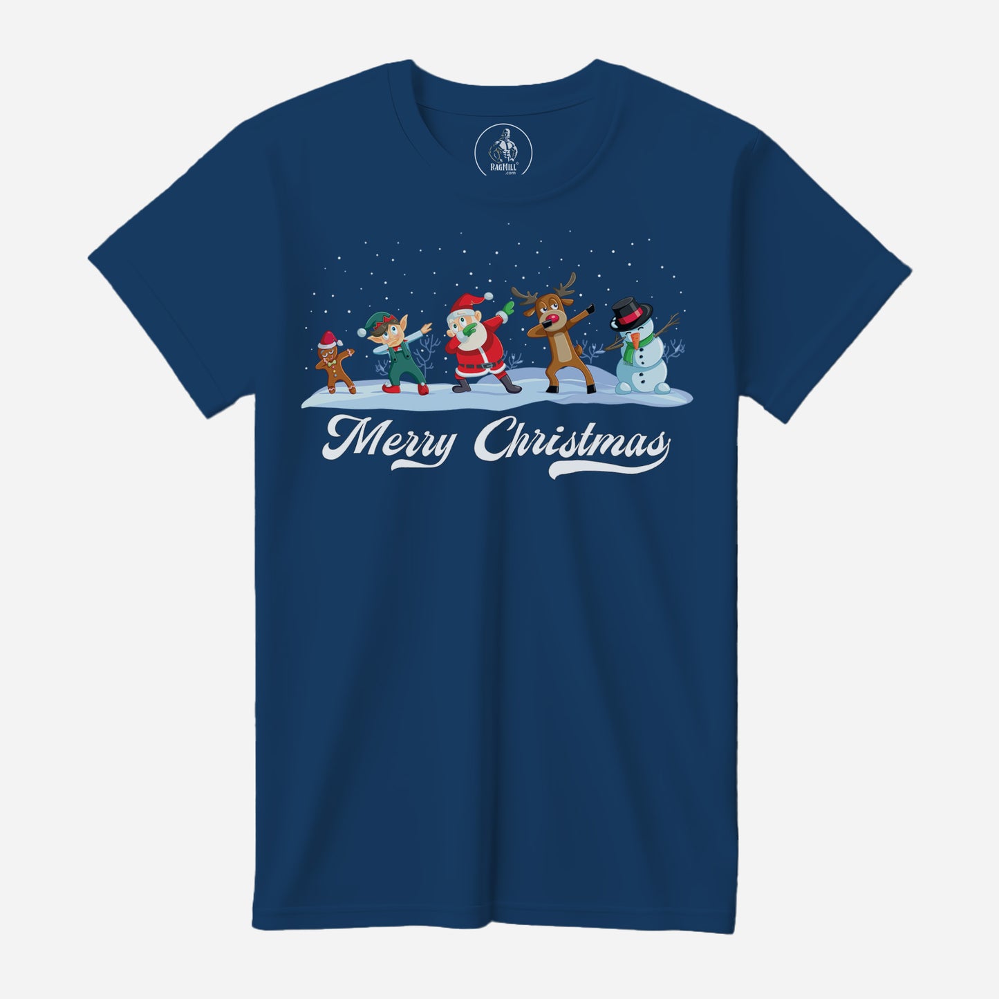 Merry Christmas Cool Blue Bella+Canvas T-Shirt