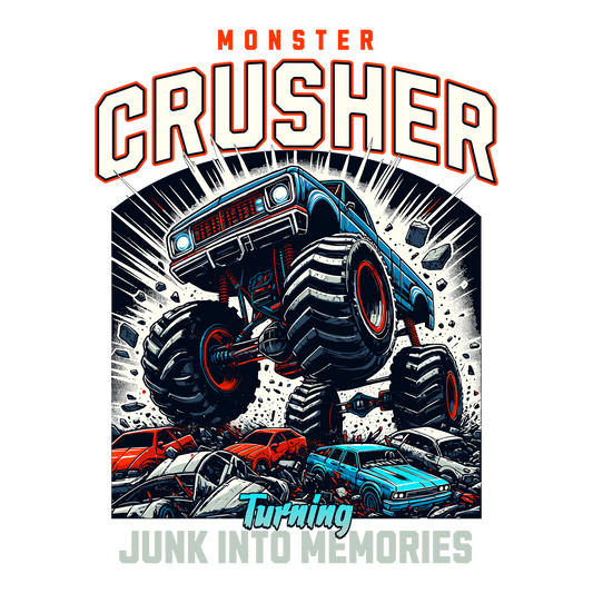 Monster Truck Crusher DTF Design