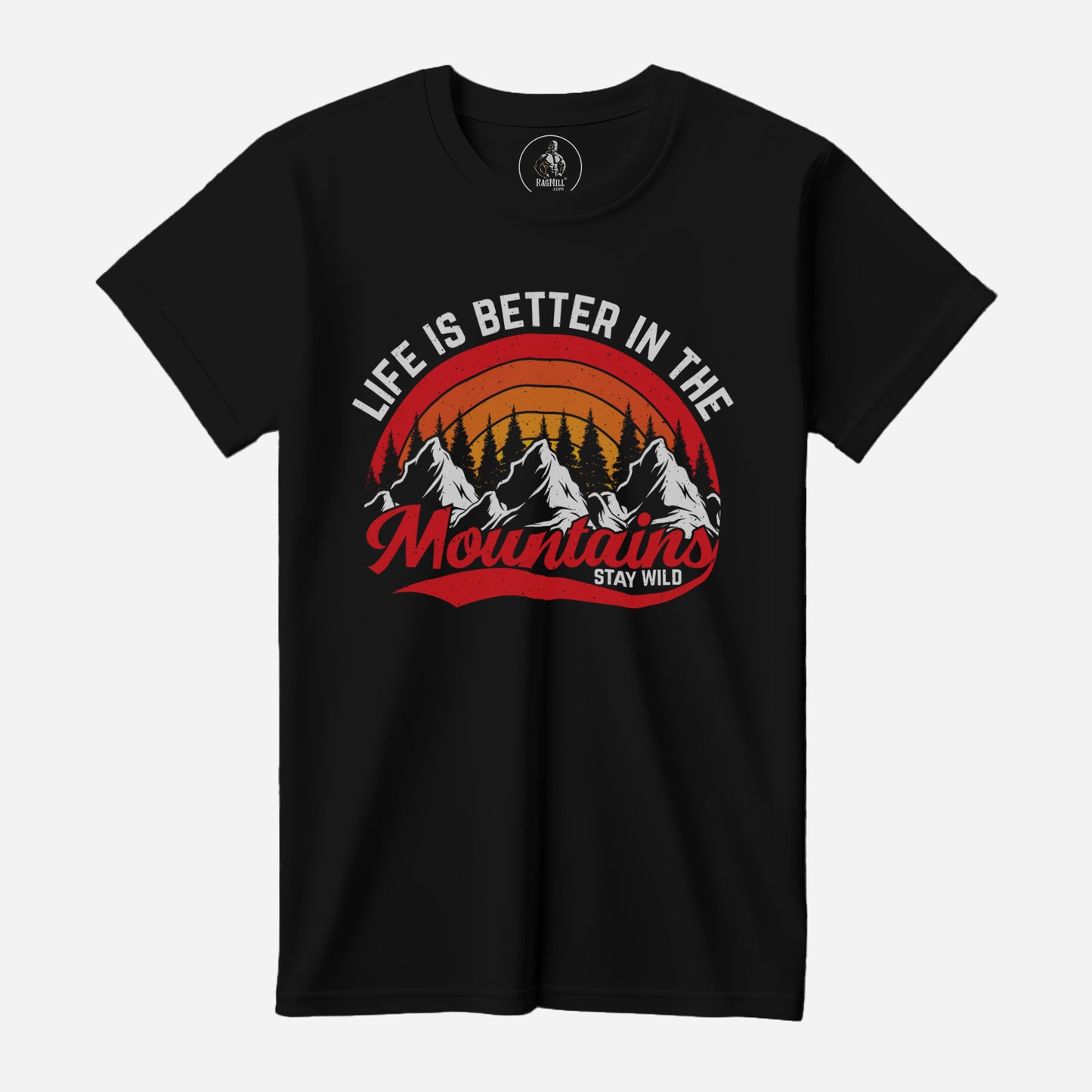 Mountains Black Port & Company T-Shirt