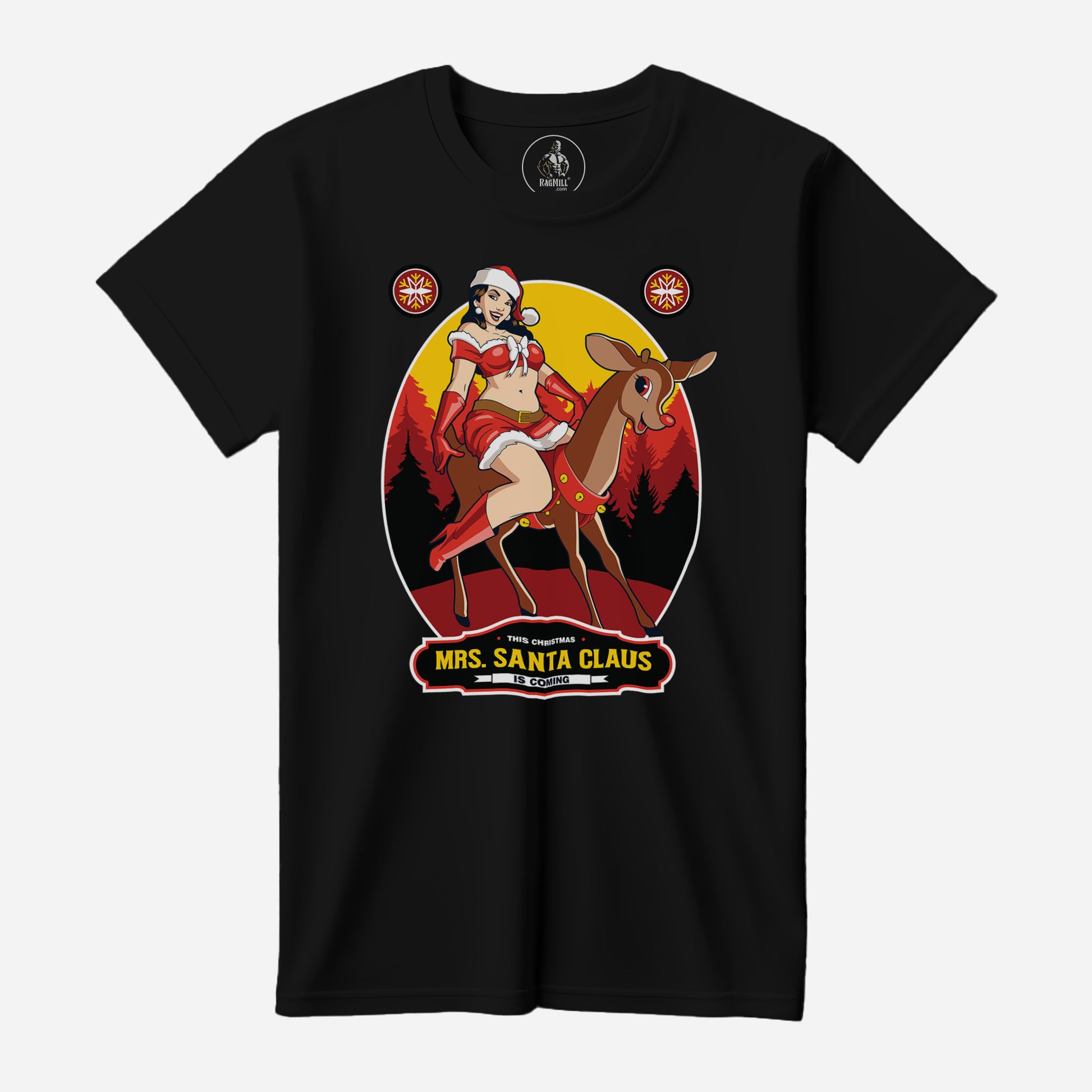 Mrs. Santa Claus Black Next Level T-Shirt