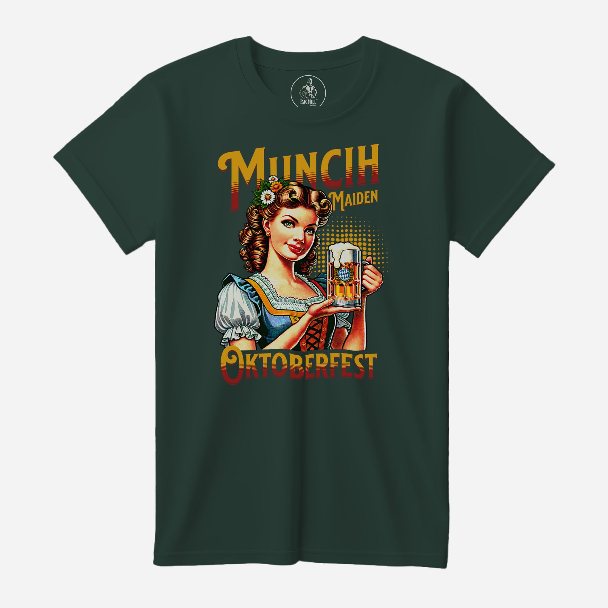 Munich Maiden Oktoberfest Dark Green T-Shirt