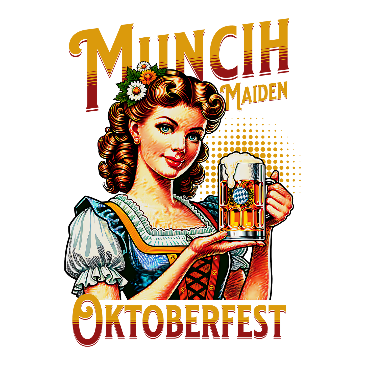 Munich Maiden Oktoberfest DTF Design