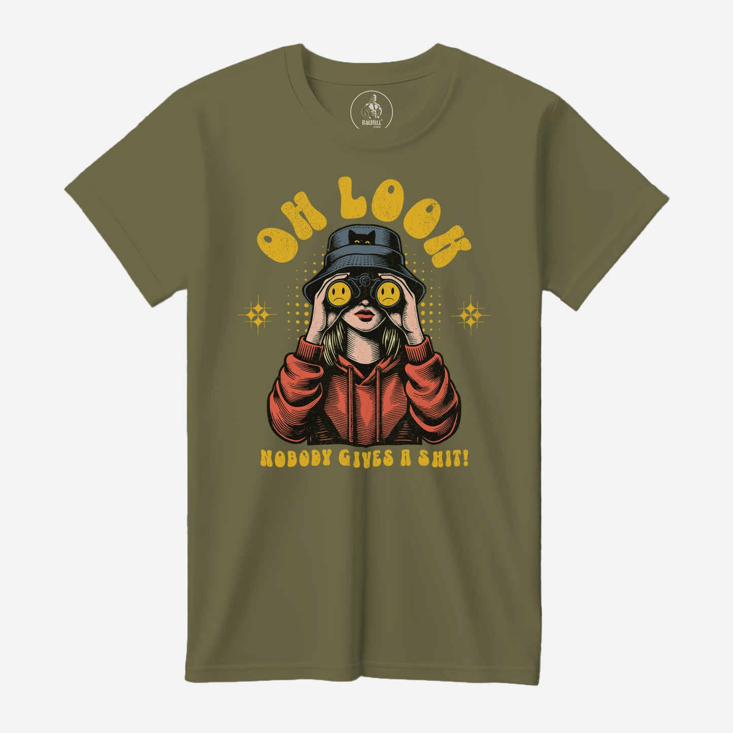 Nobody Cares Military Green Next Level T-Shirt