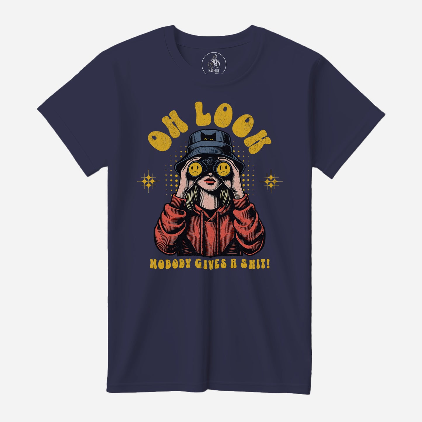 Nobody Cares Navy Next Level T-Shirt