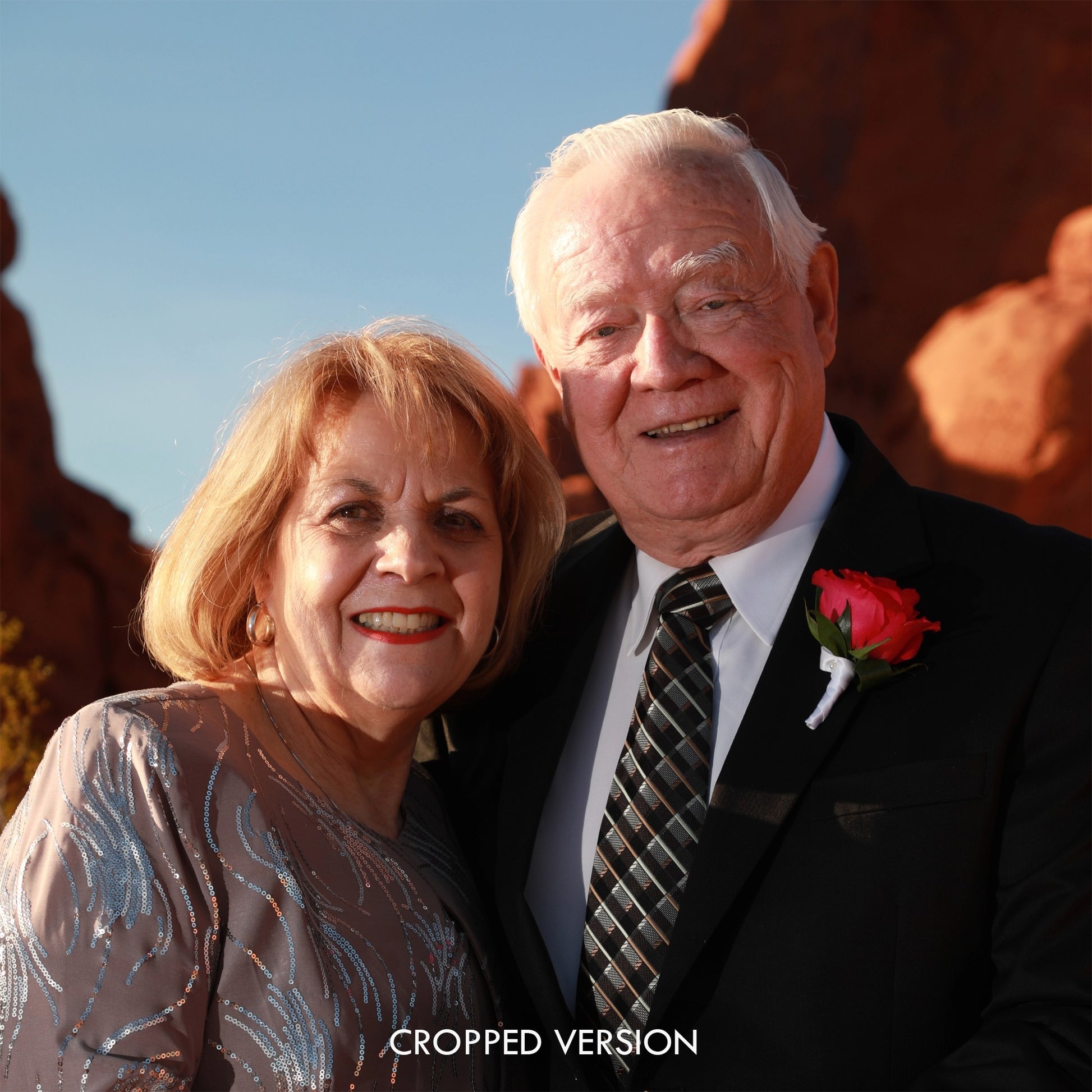 An example photograph of an older couple  used for sculpting a coin