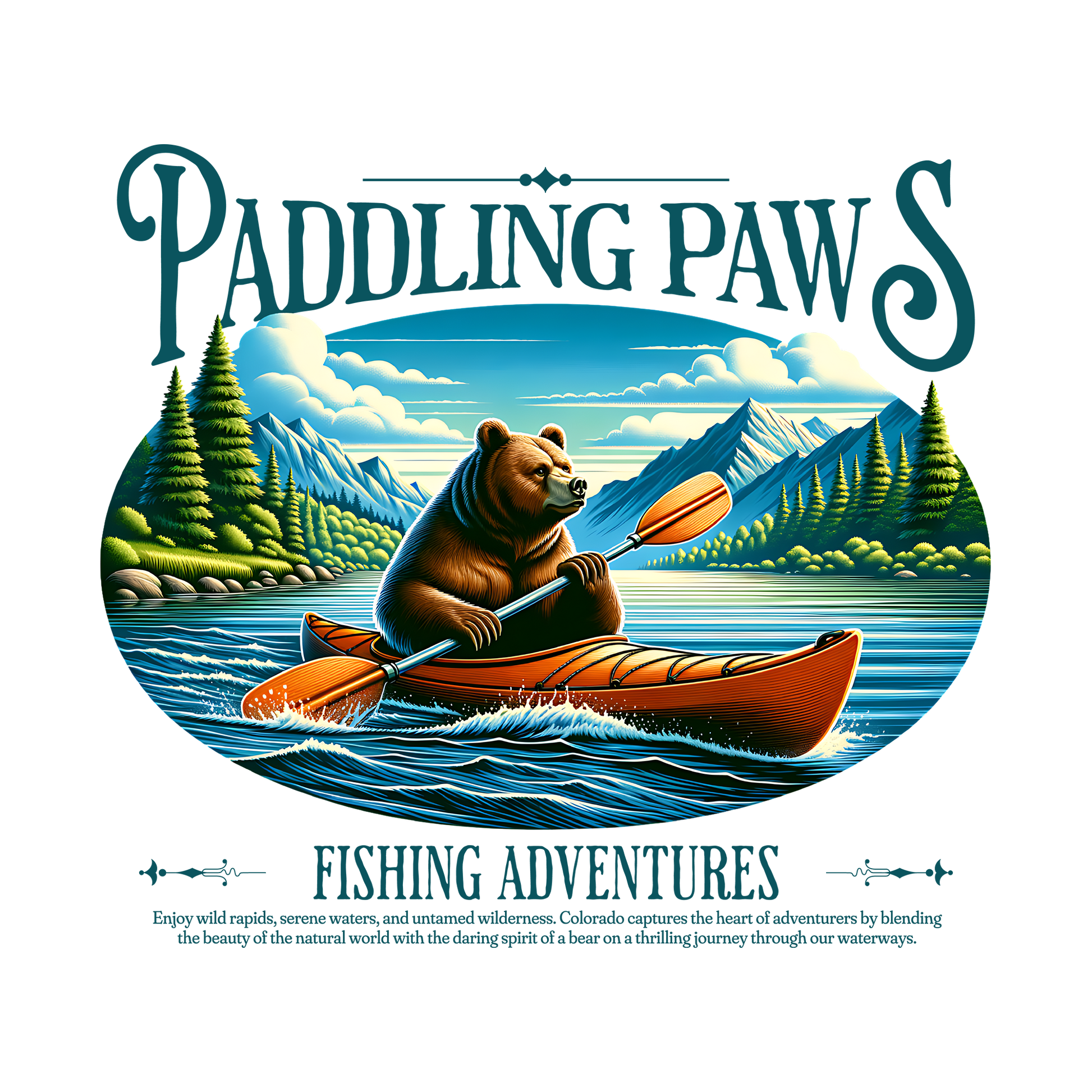 Paddling Paws DTF Design