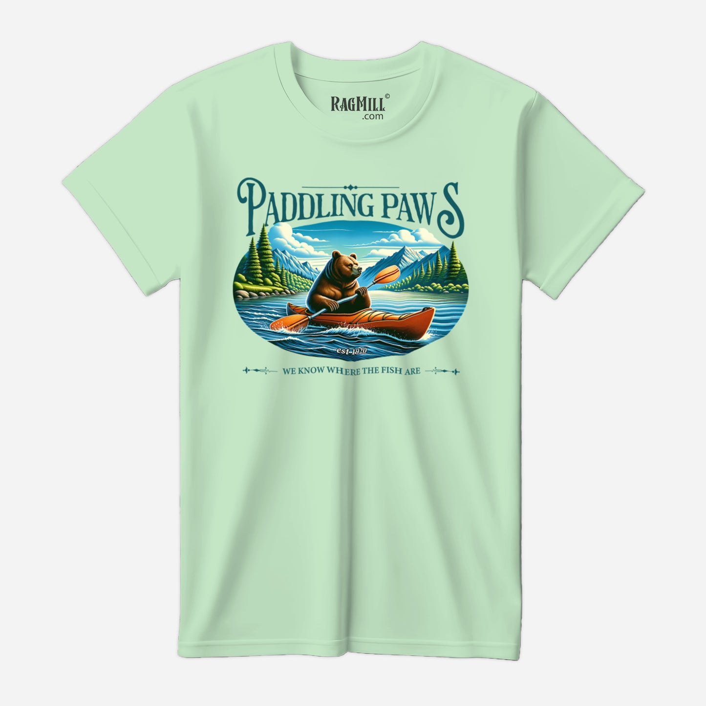 Paddling Paws Mint Bella+Canvas T-Shirt