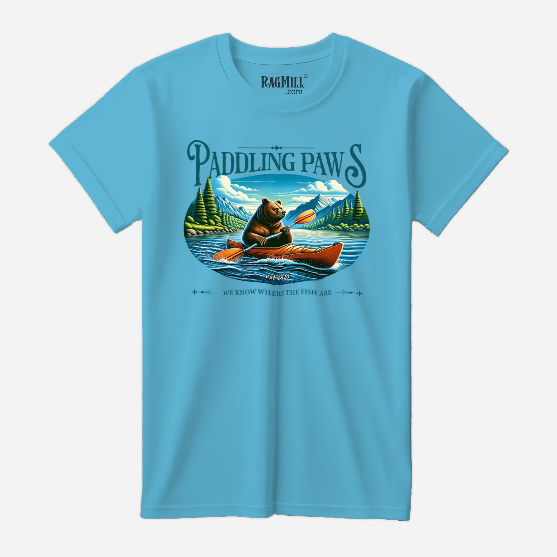 Paddling Paws Ocean Blue Bella+Canvas T-Shirt