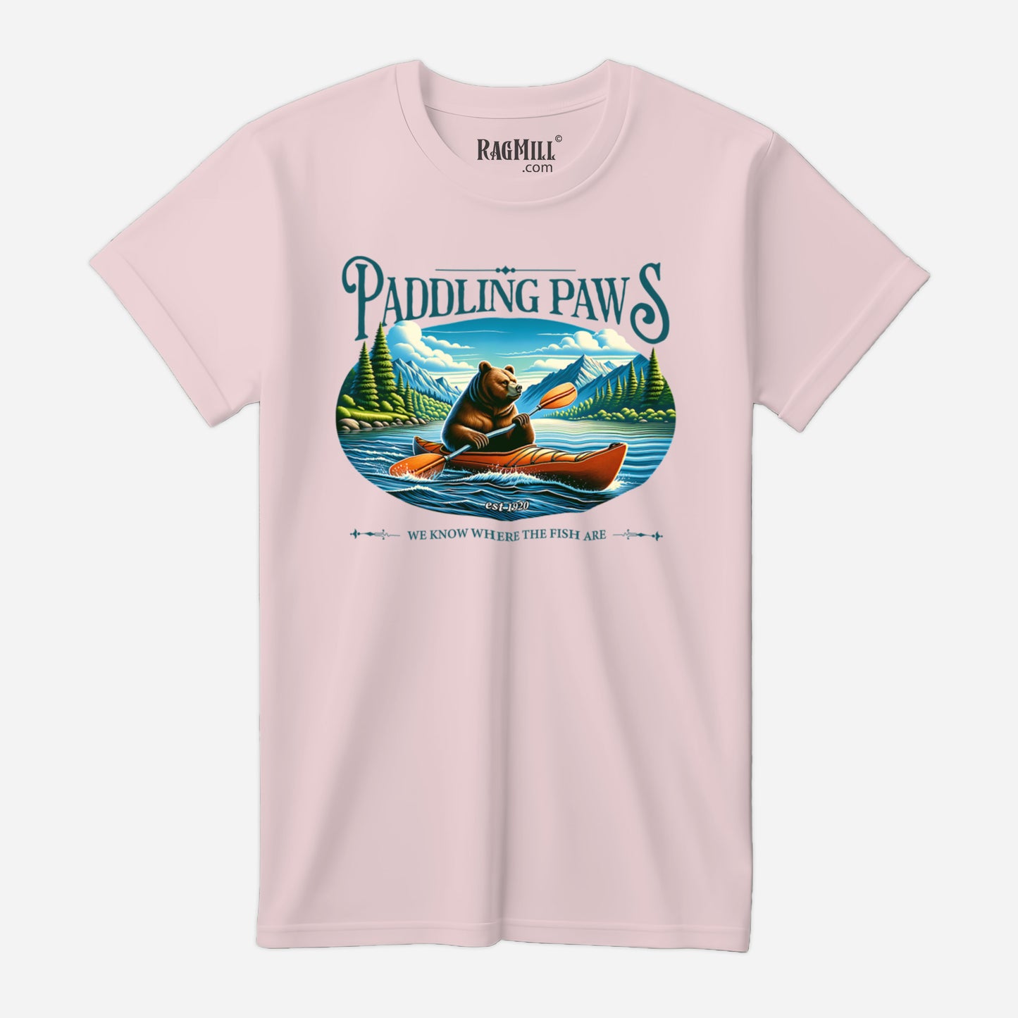 Paddling Paws Soft Pink Bella+Canvas T-Shirt