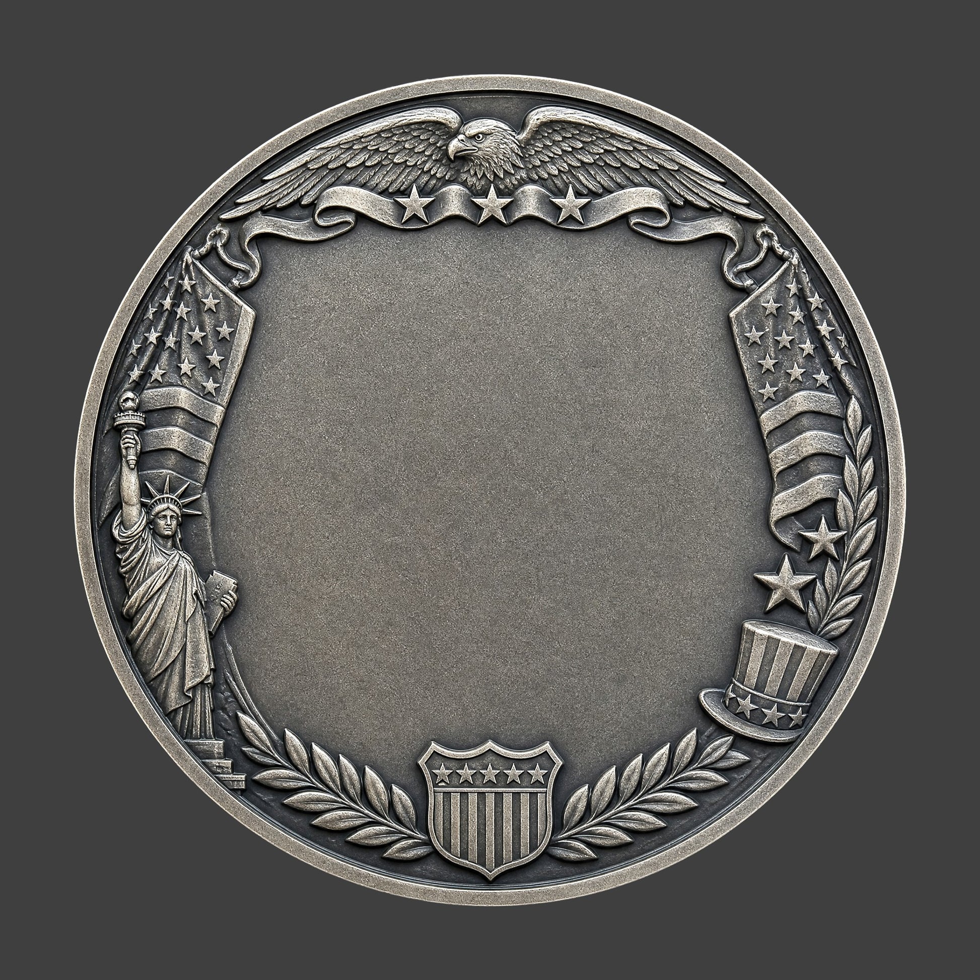 A patriotic blank themed coin
