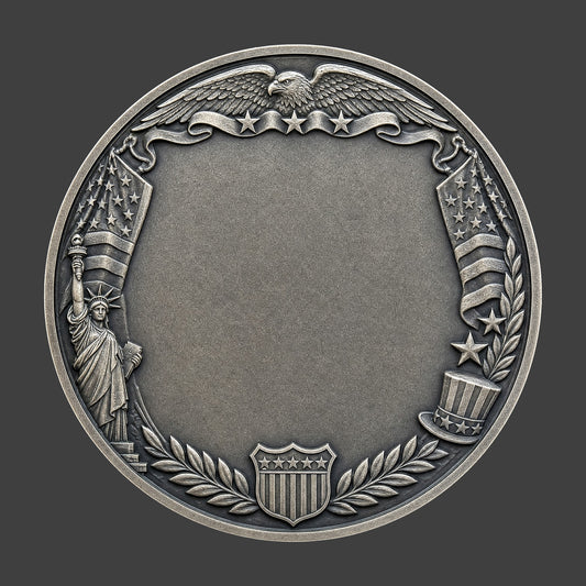 A patriotic blank themed coin