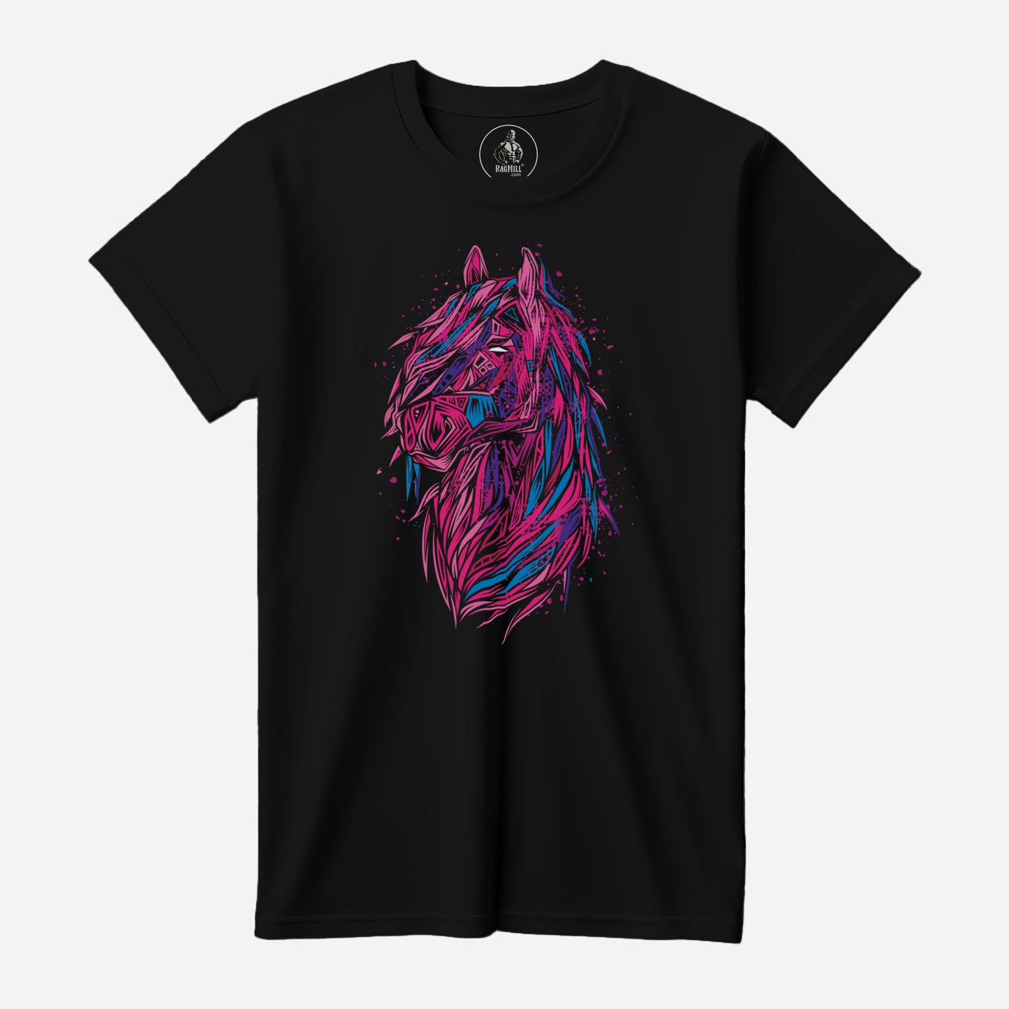 Pink Horse Black Port & Company T-Shirt