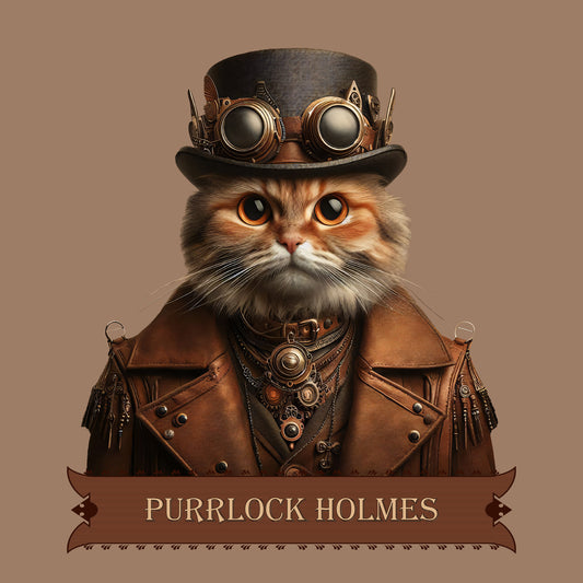 Purrlock Holmes Vintage White Bella+Canvas T-Shirt