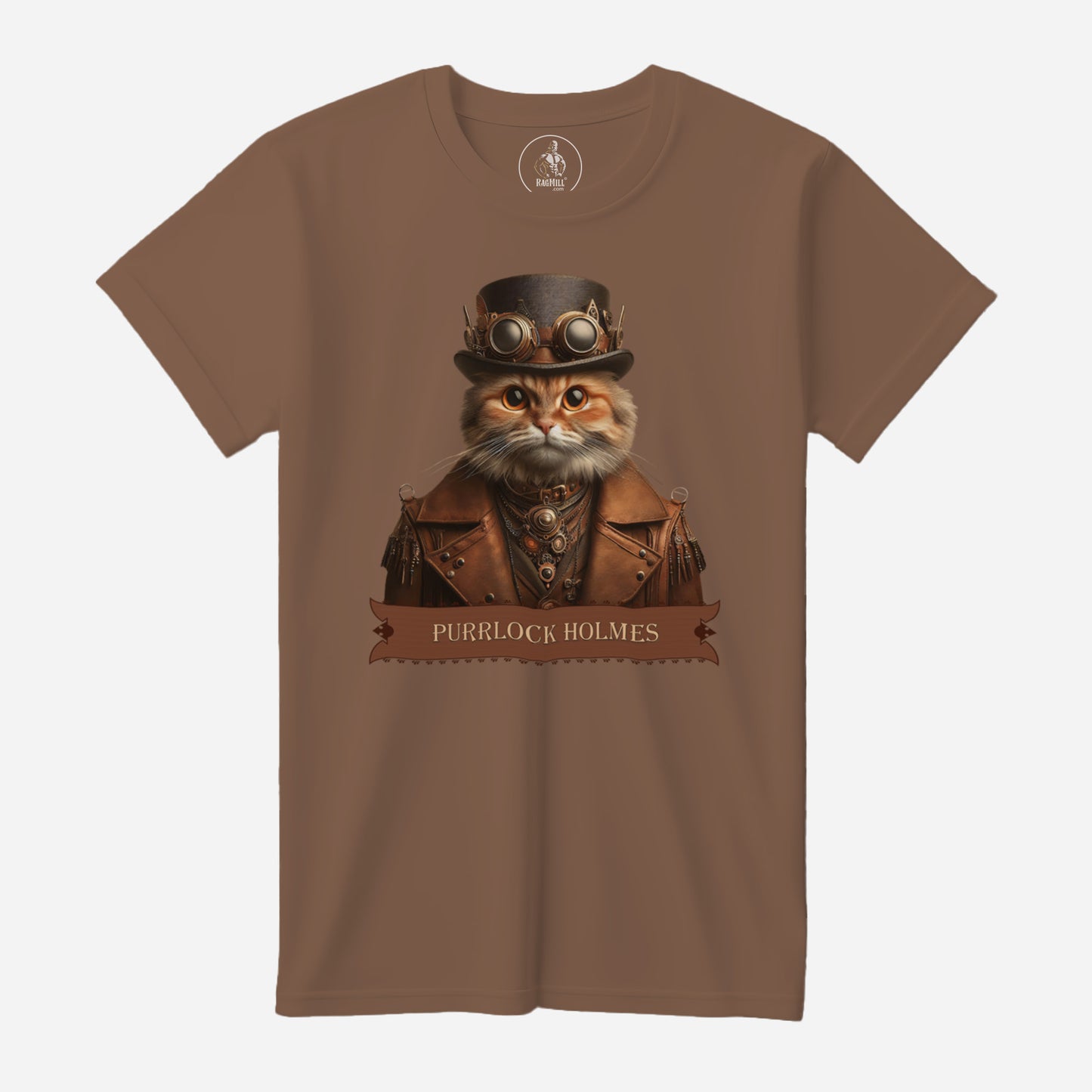 Purrlock Holmes Vintage Brown Bella+Canvas T-Shirt