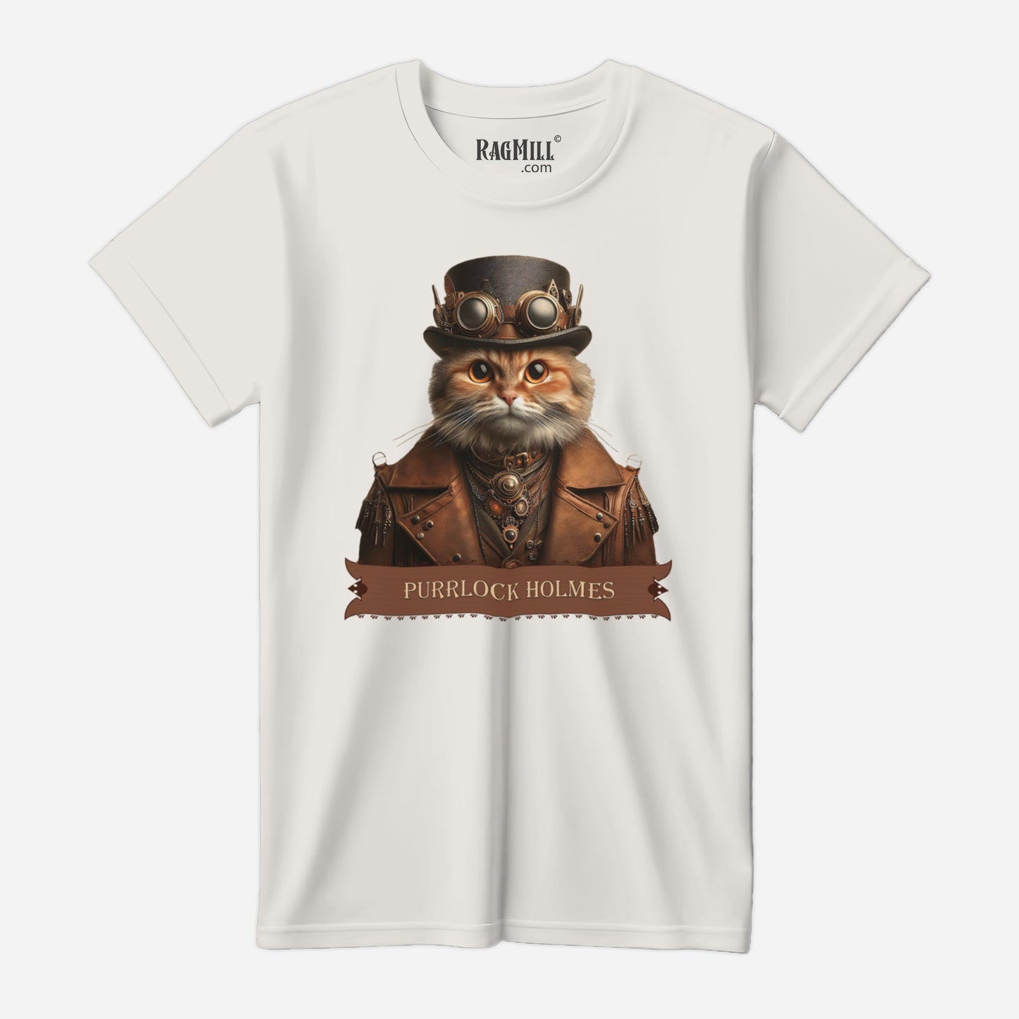 Purrlock Holmes Vintage White Bella+Canvas T-Shirt