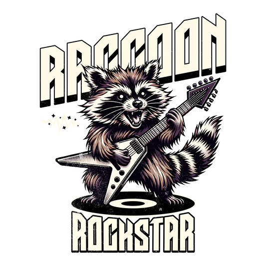 Raccoon Rockstar DTF Transfer