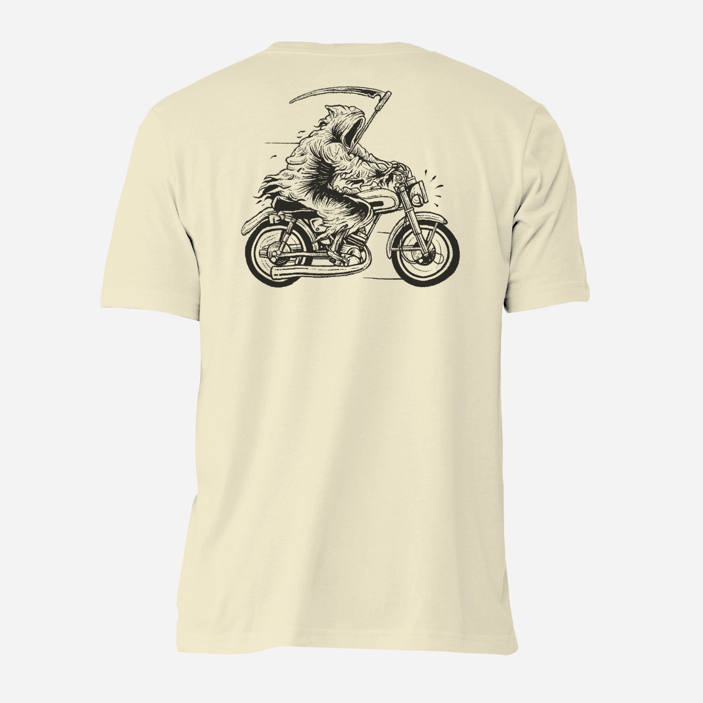 Reaper Racer Natural Bella+Canvas T-Shirt (Back)