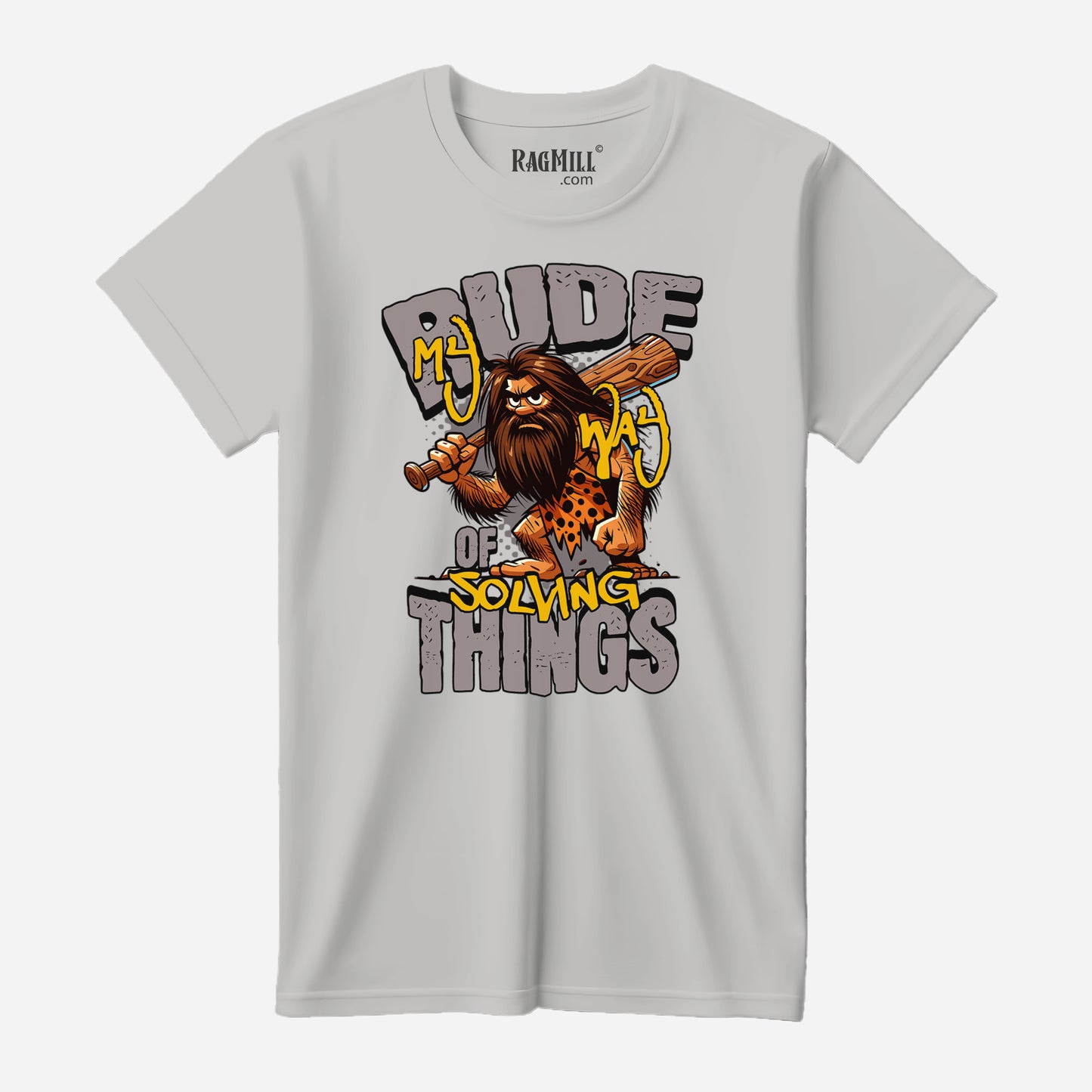 Rude Caveman Athletic Grey Bella+Canvas T-Shirt