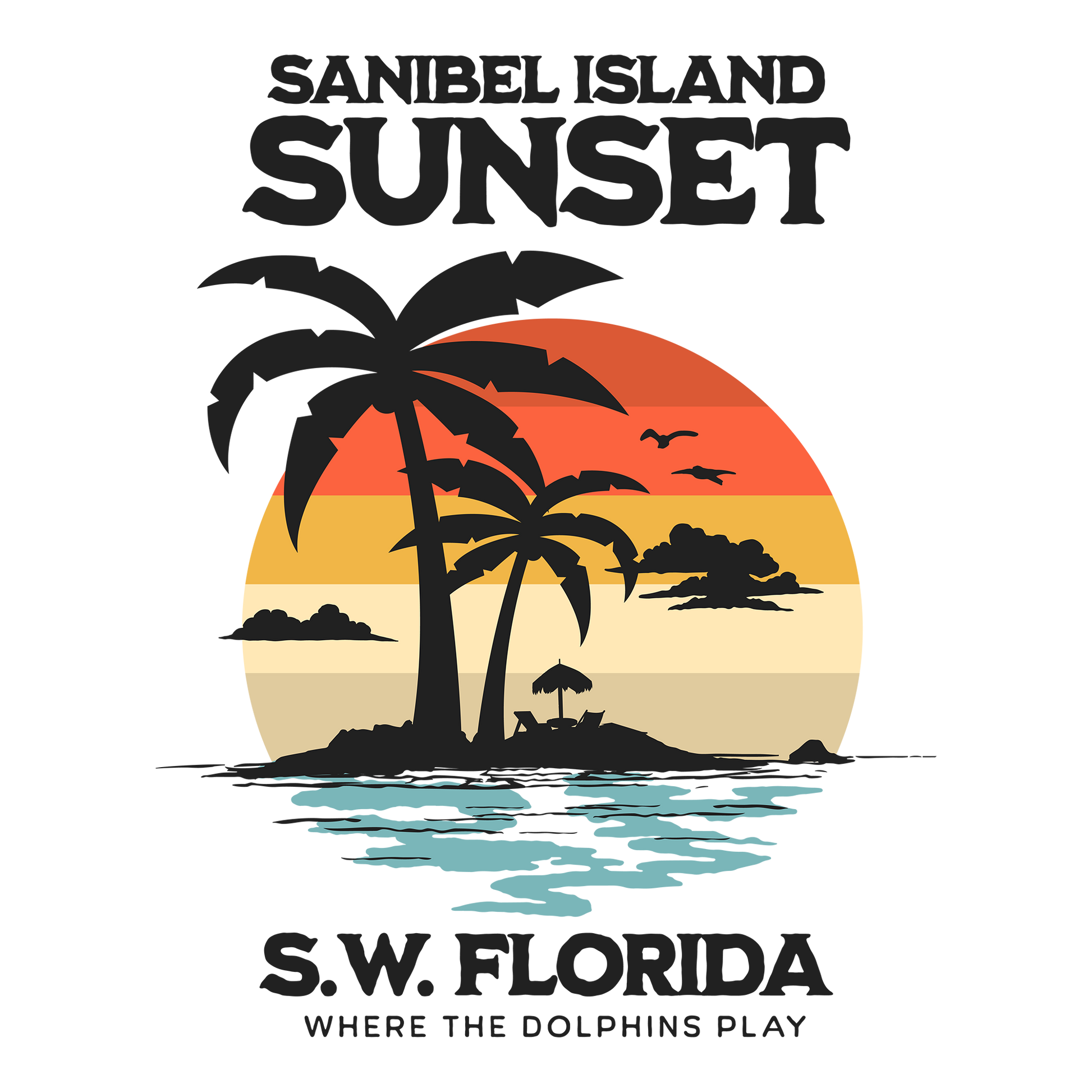 Sanibel Island Sunset DTF Design