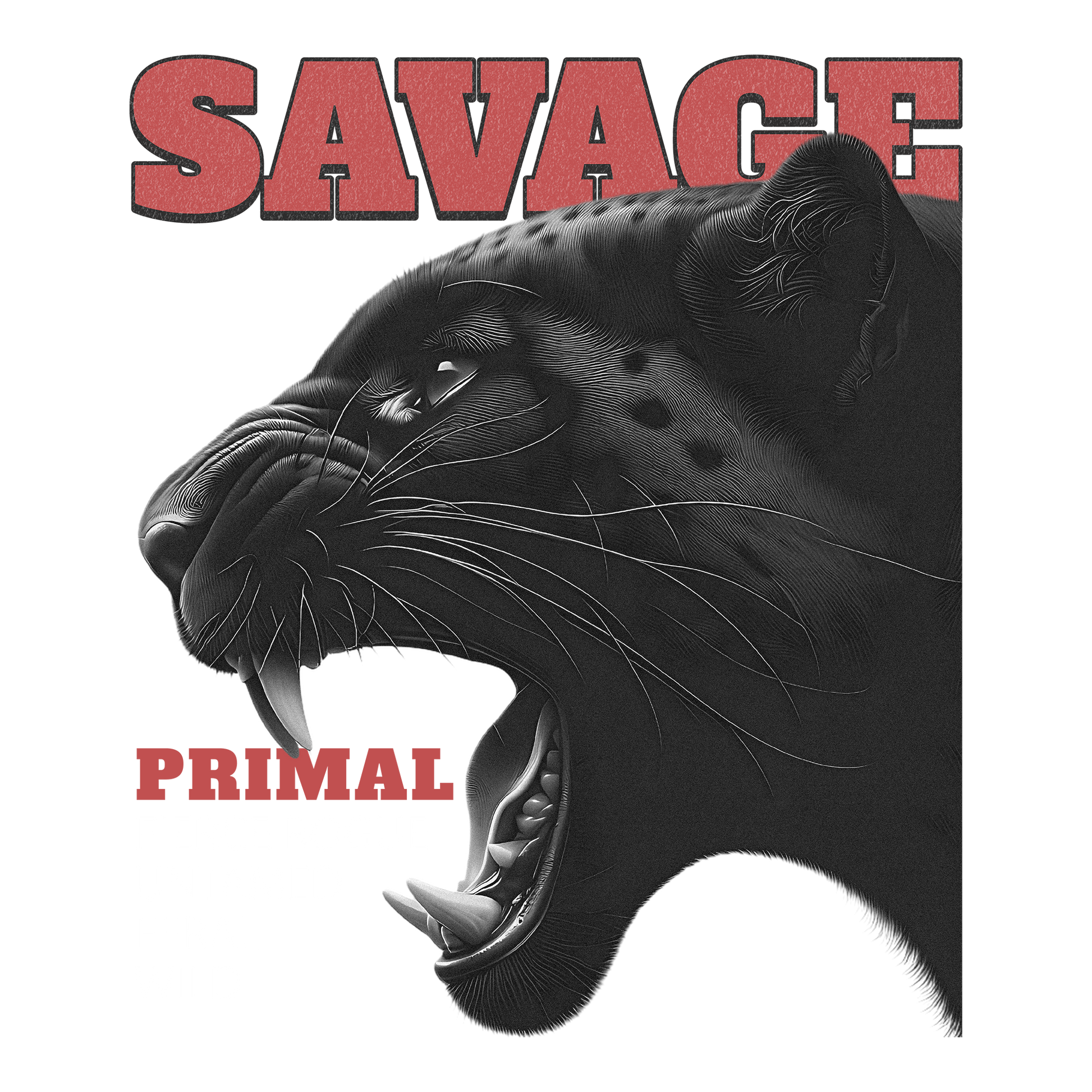 Savage Cat DTF Design