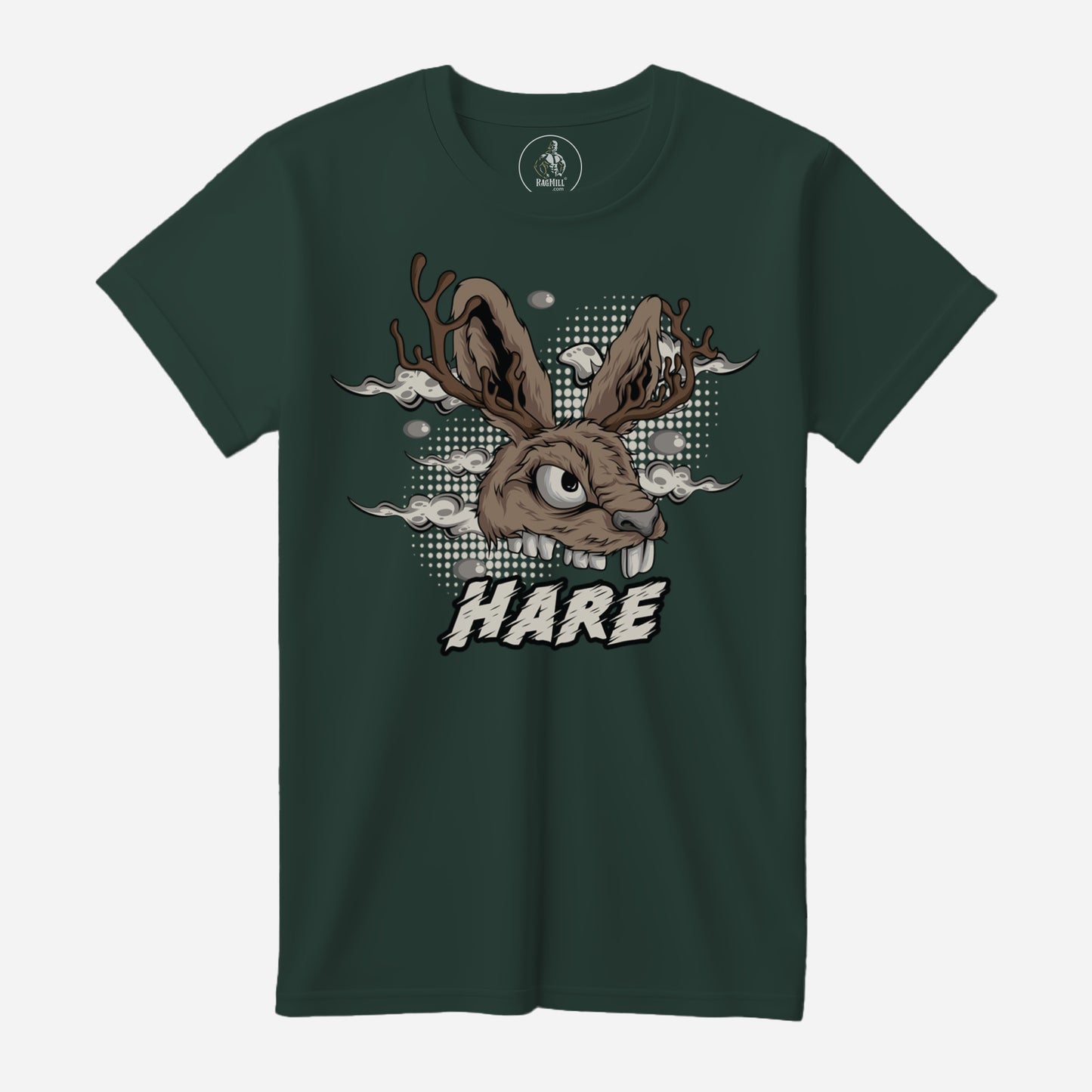 Scary Hare Dark Green Port & Company T-Shirt