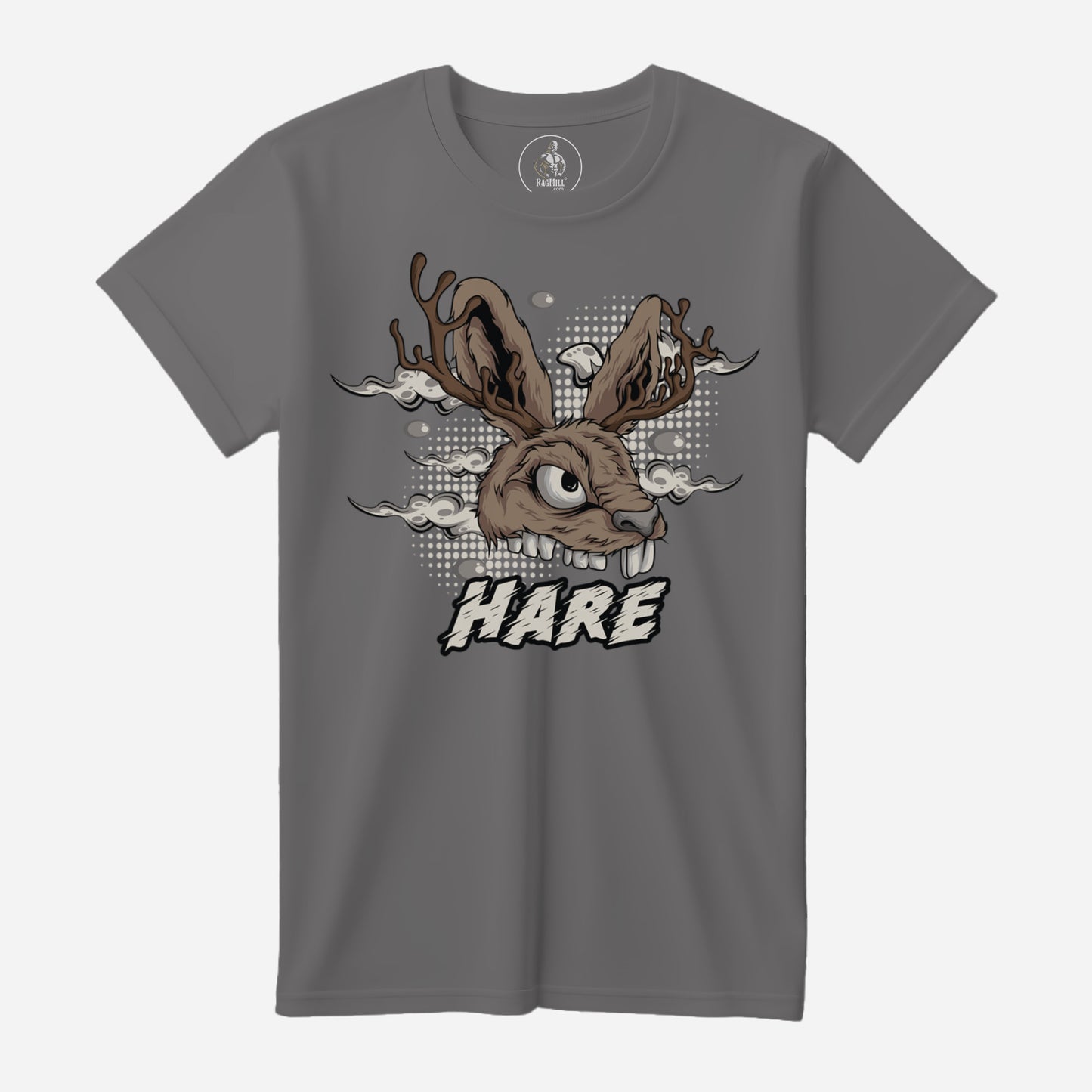 Scary Hare Medium Grey Port & Company T-Shirt