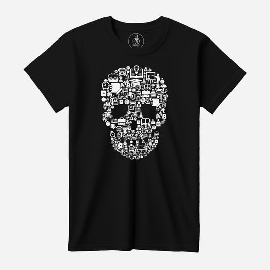 School Skull Black Port & Company T-Shirt