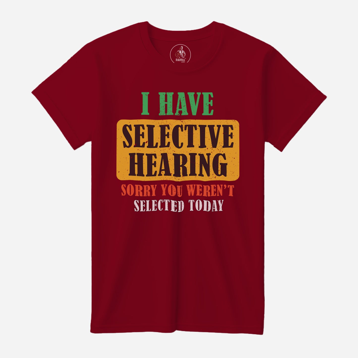 Selective Hearing Canvas Red Bella+Canvas T-Shirt