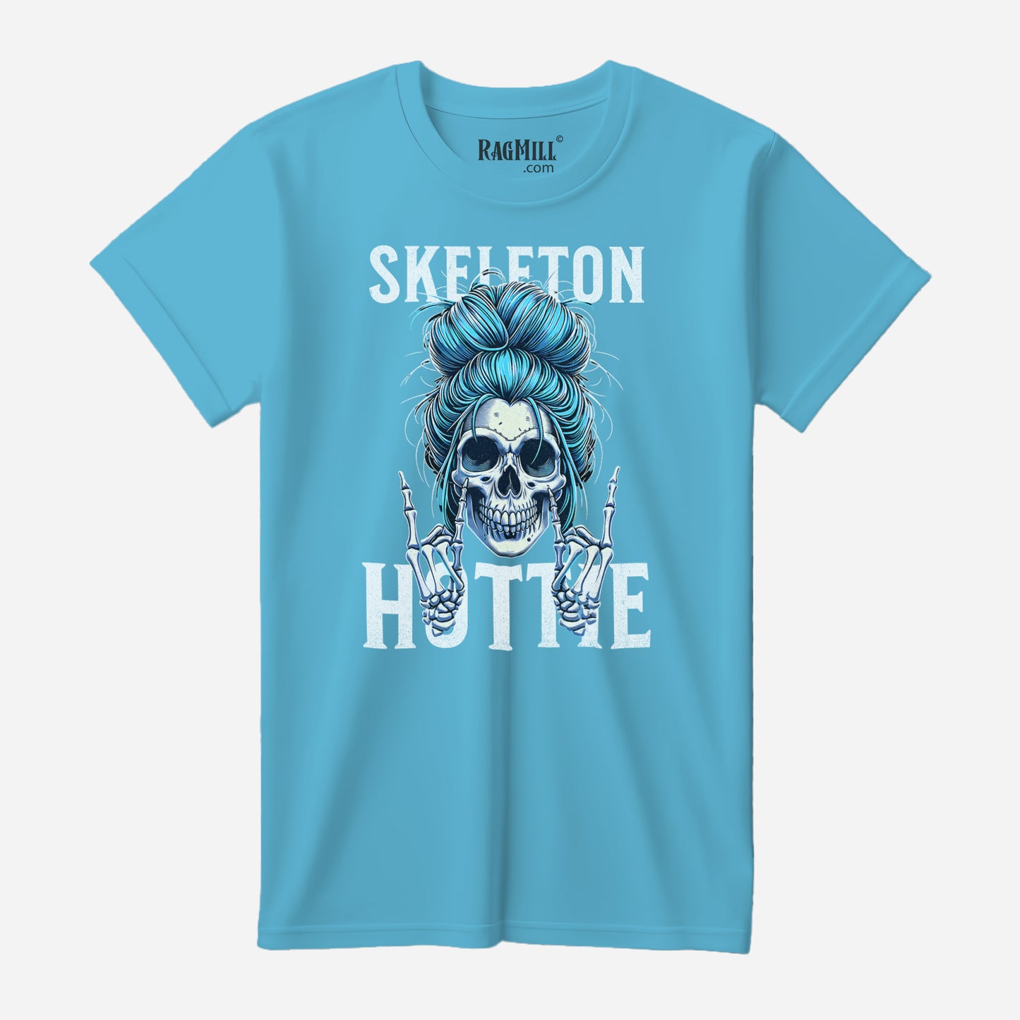 Skeleton Hottie Ocean Blue Bella+Canvas T-Shirt 