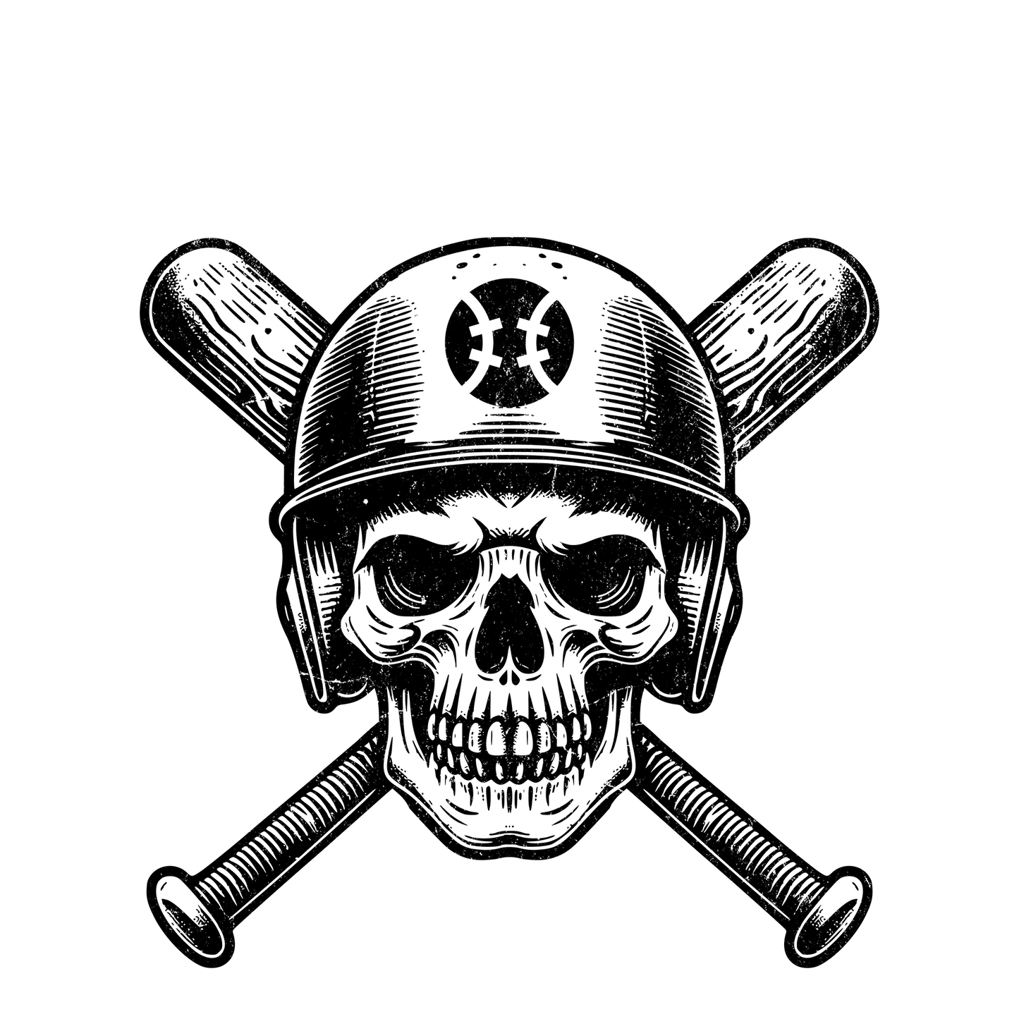 Skull Baseball DTF Design