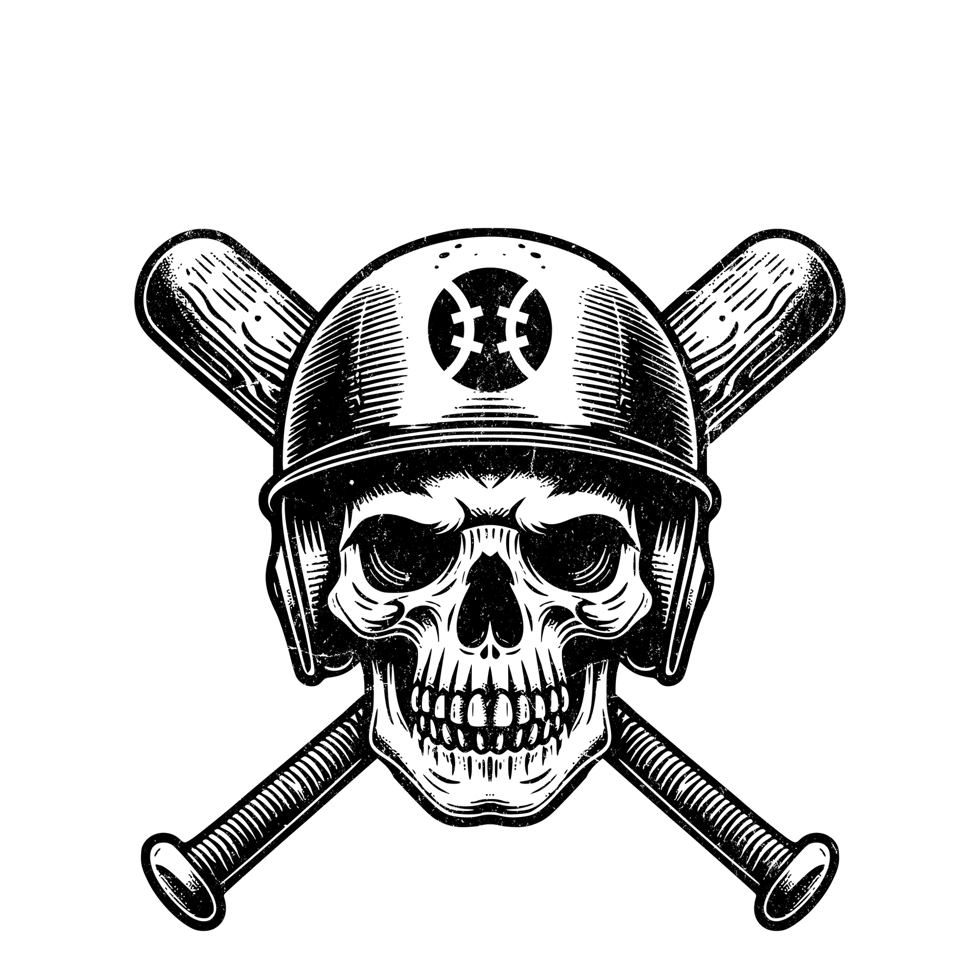 Skull Baseball DTF Design