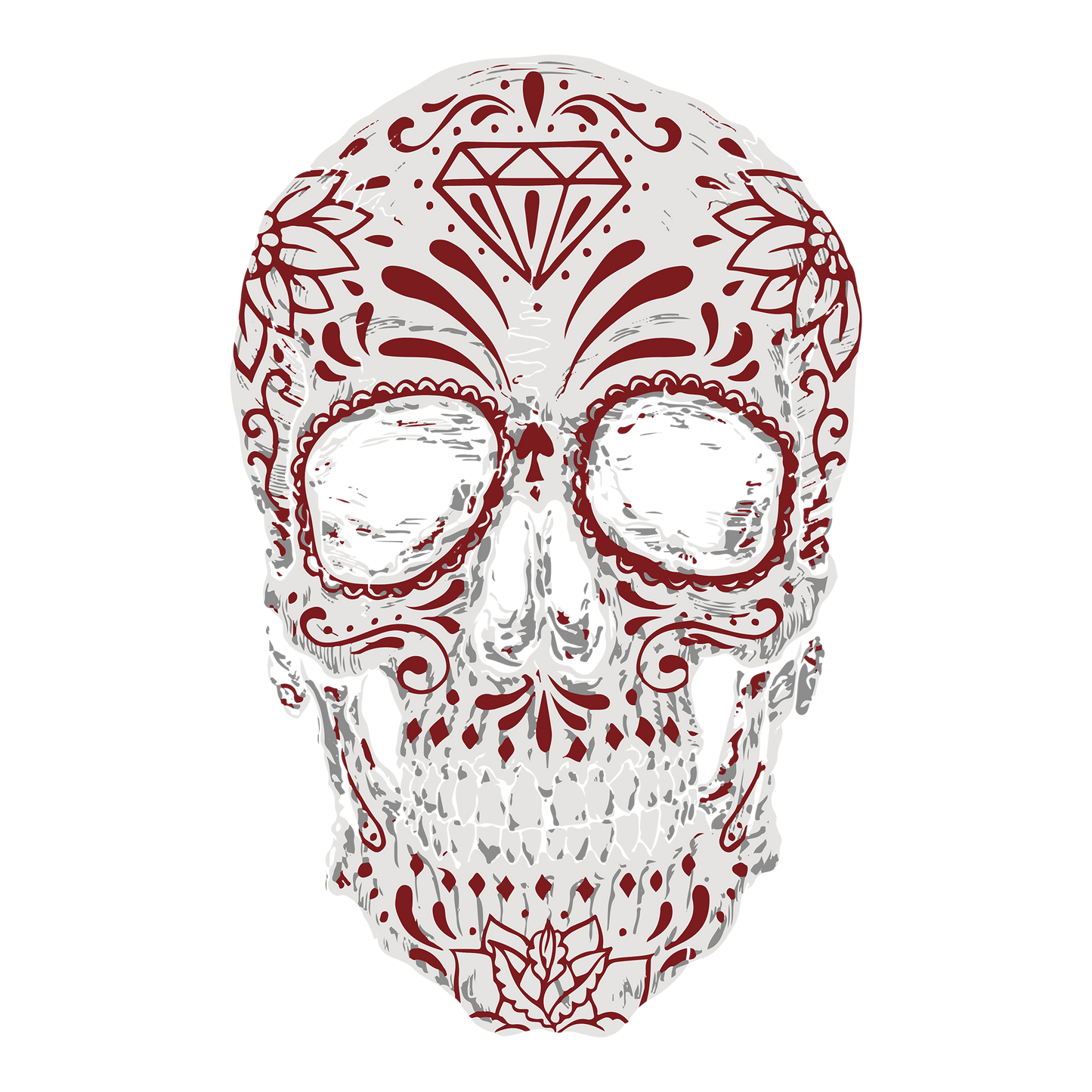 Skull Daisy DTF Design