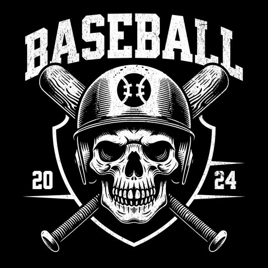 Skull Baseball DTF Transfer