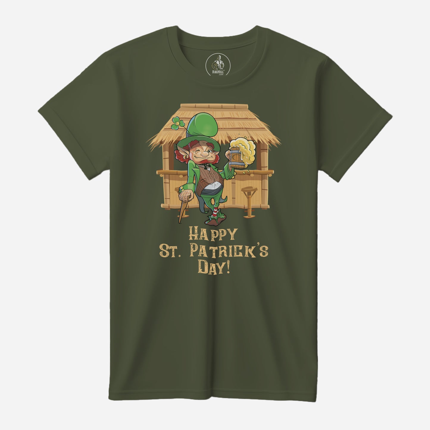 St. Patrick's Day Military Green Bella+Canvas T-Shirt