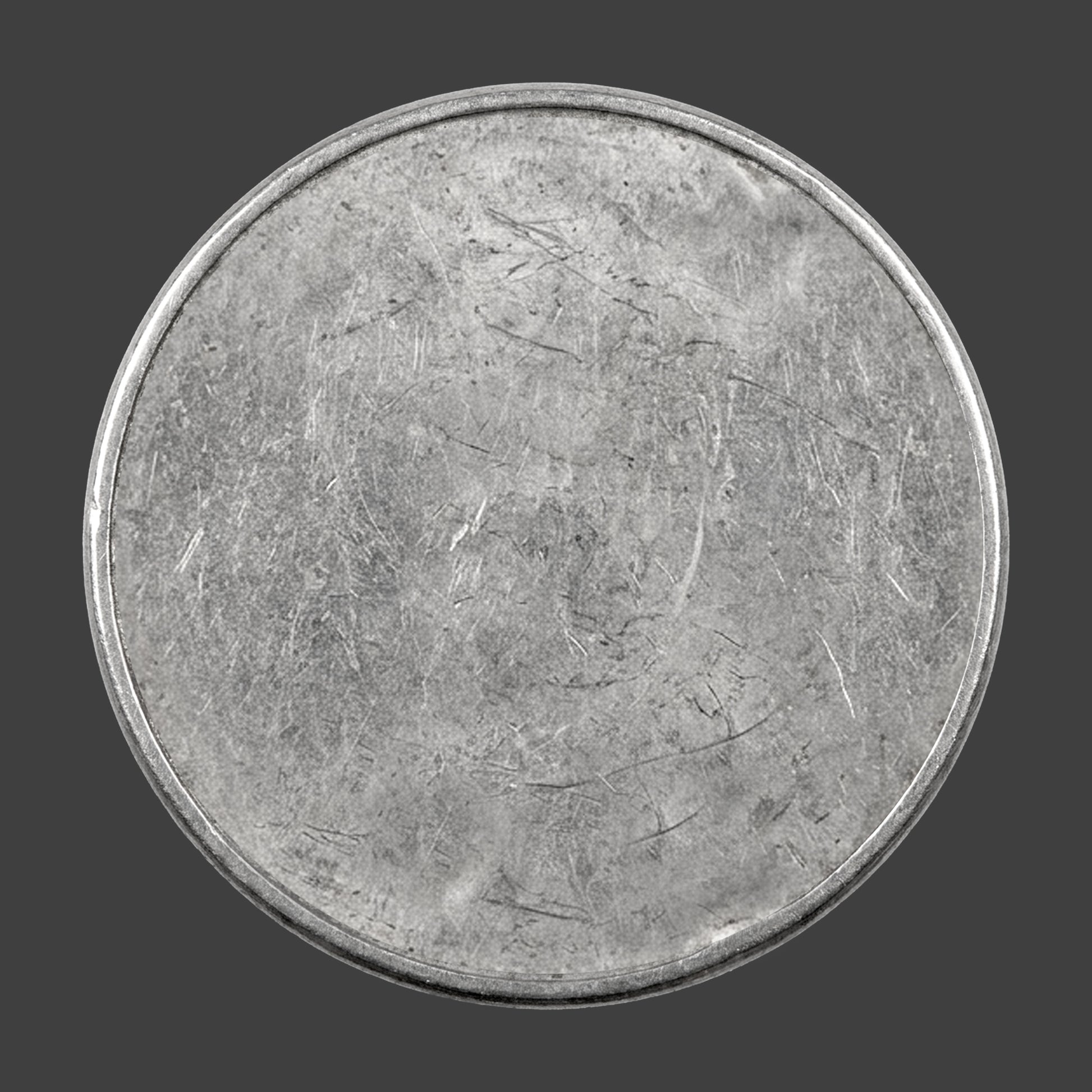A stainless steel smooth edge coin
