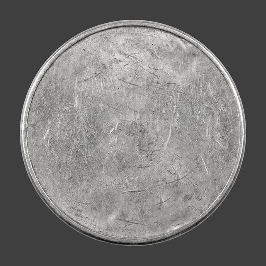 A stainless steel smooth edge coin