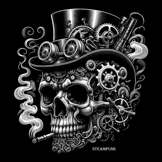 Steampunk Skull DTF Transfer