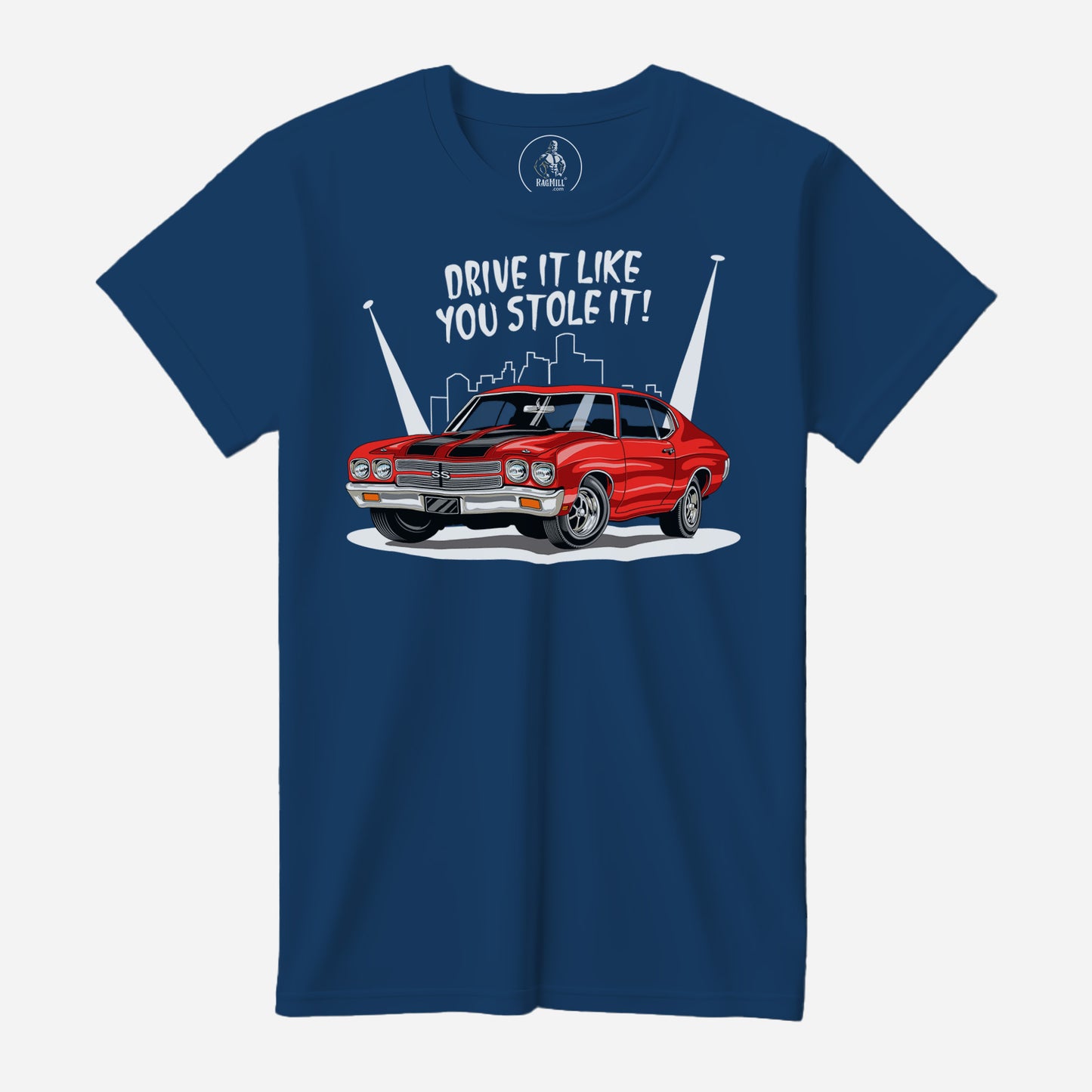 Stolen 70 Chevy Chevelle SS Cool Blue Bella+Canvas T-Shirt