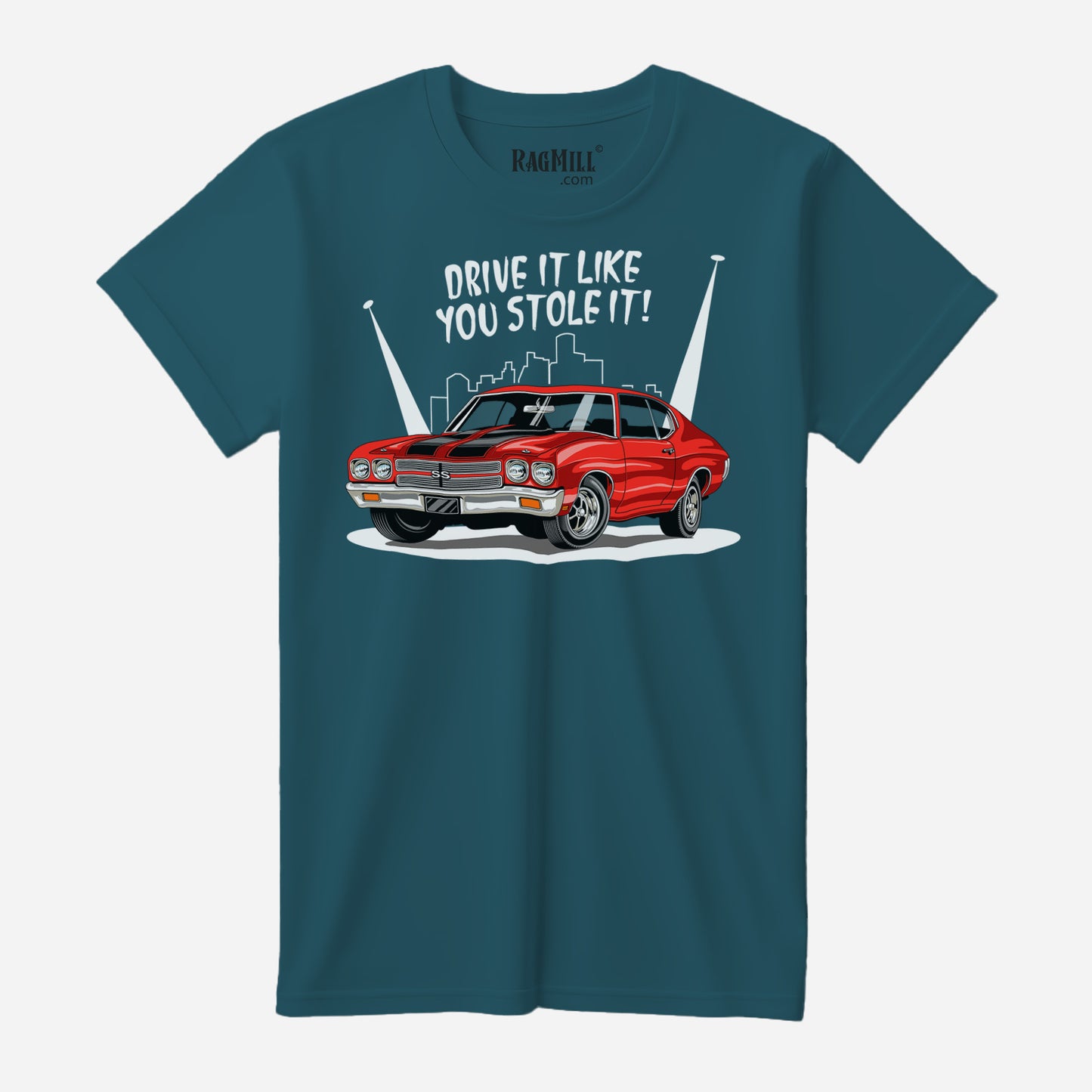 Stolen 70 Chevy Chevelle SS Deep Teal Bella+Canvas T-Shirt