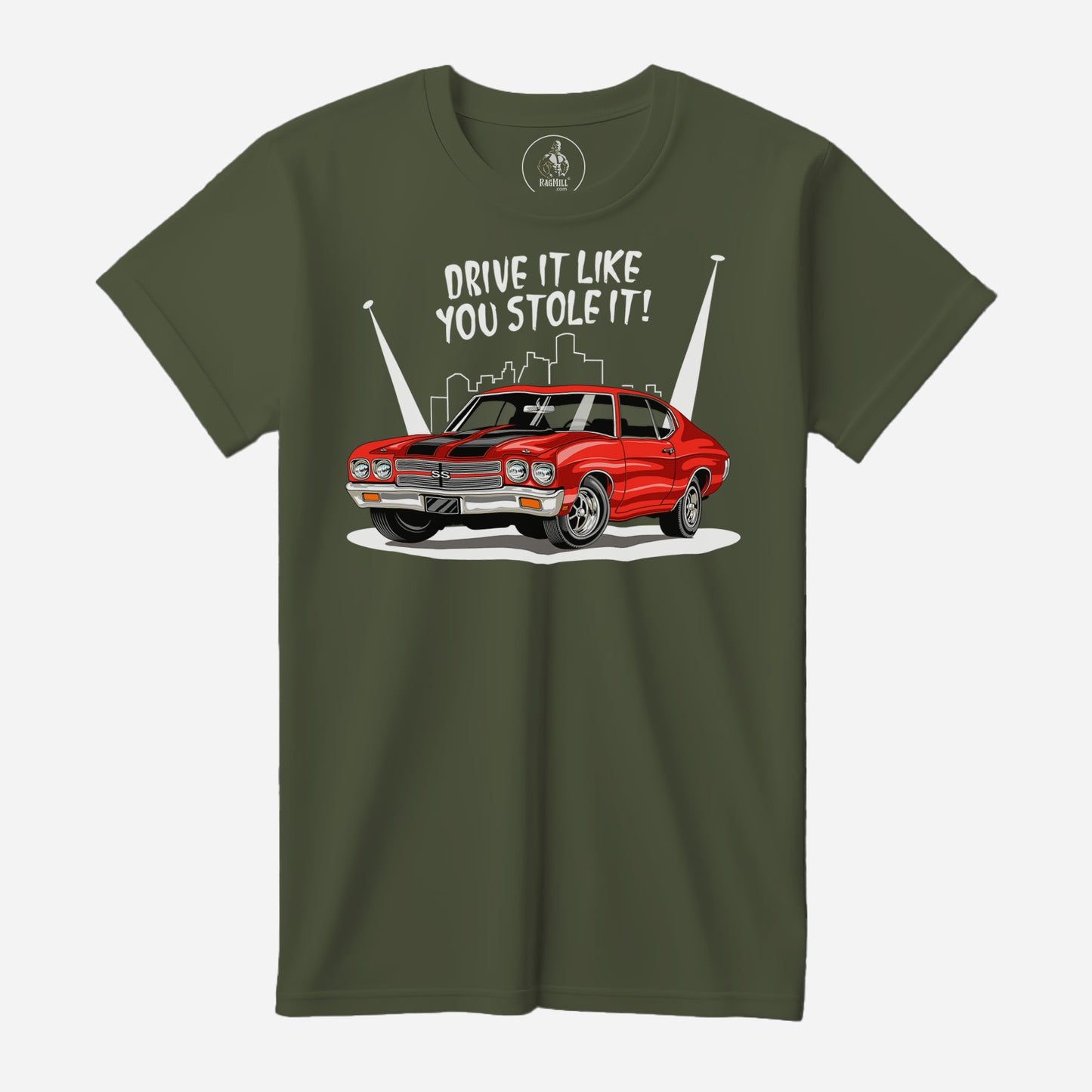 Stolen 70 Chevy Chevelle SS Military Green Bella+Canvas T-Shirt