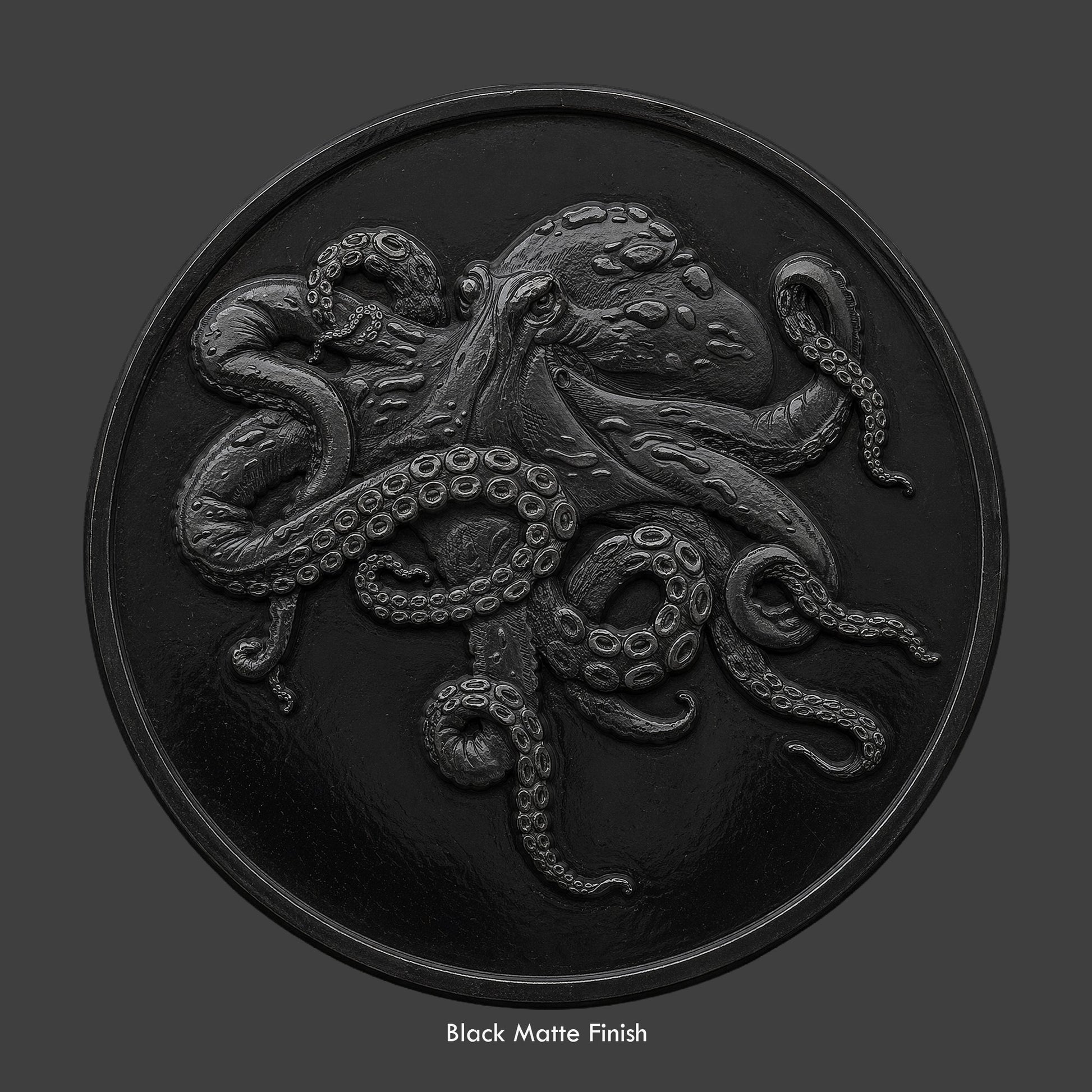 A super squid on a black coin
