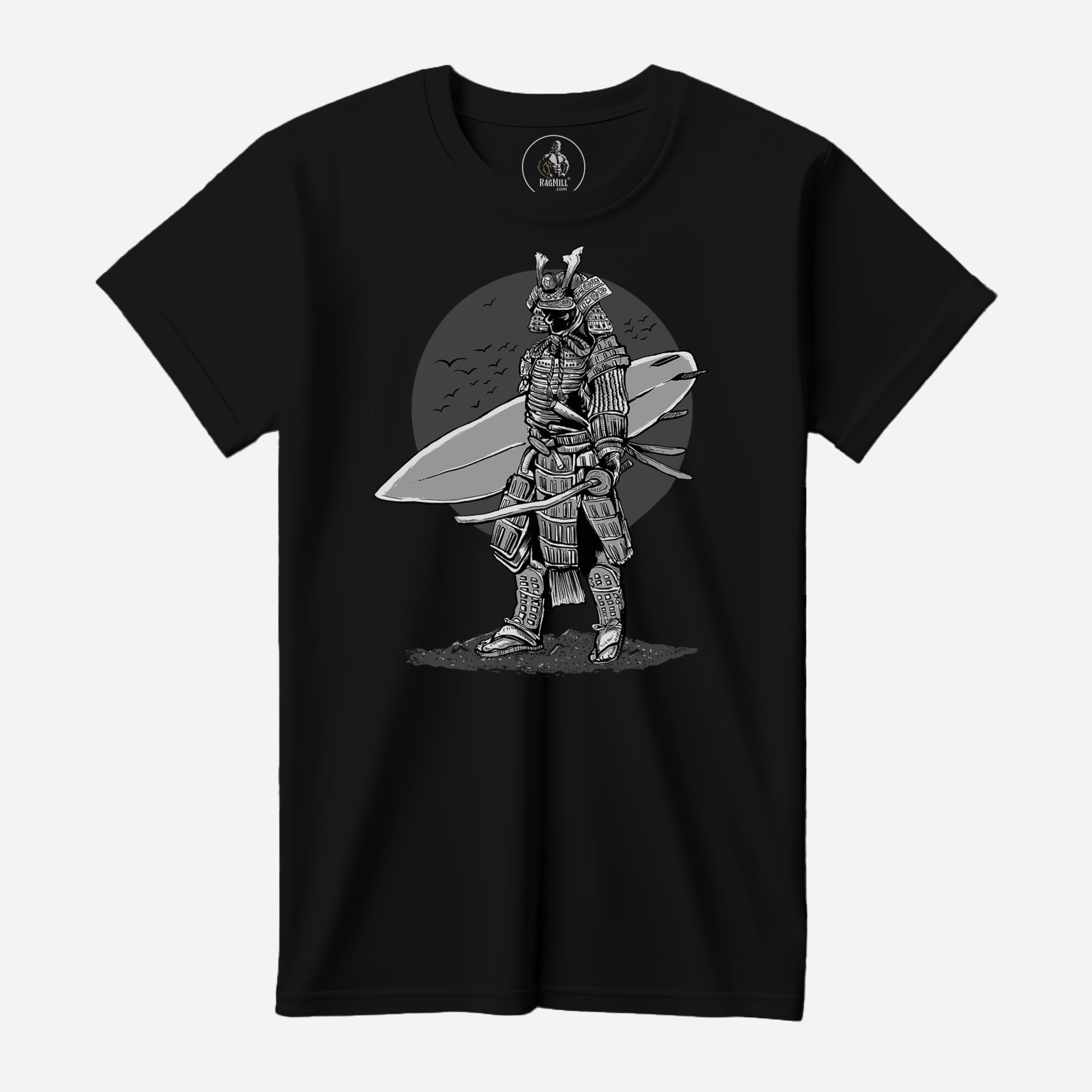 Surfer Samurai Black Bella Canvas T-Shirt